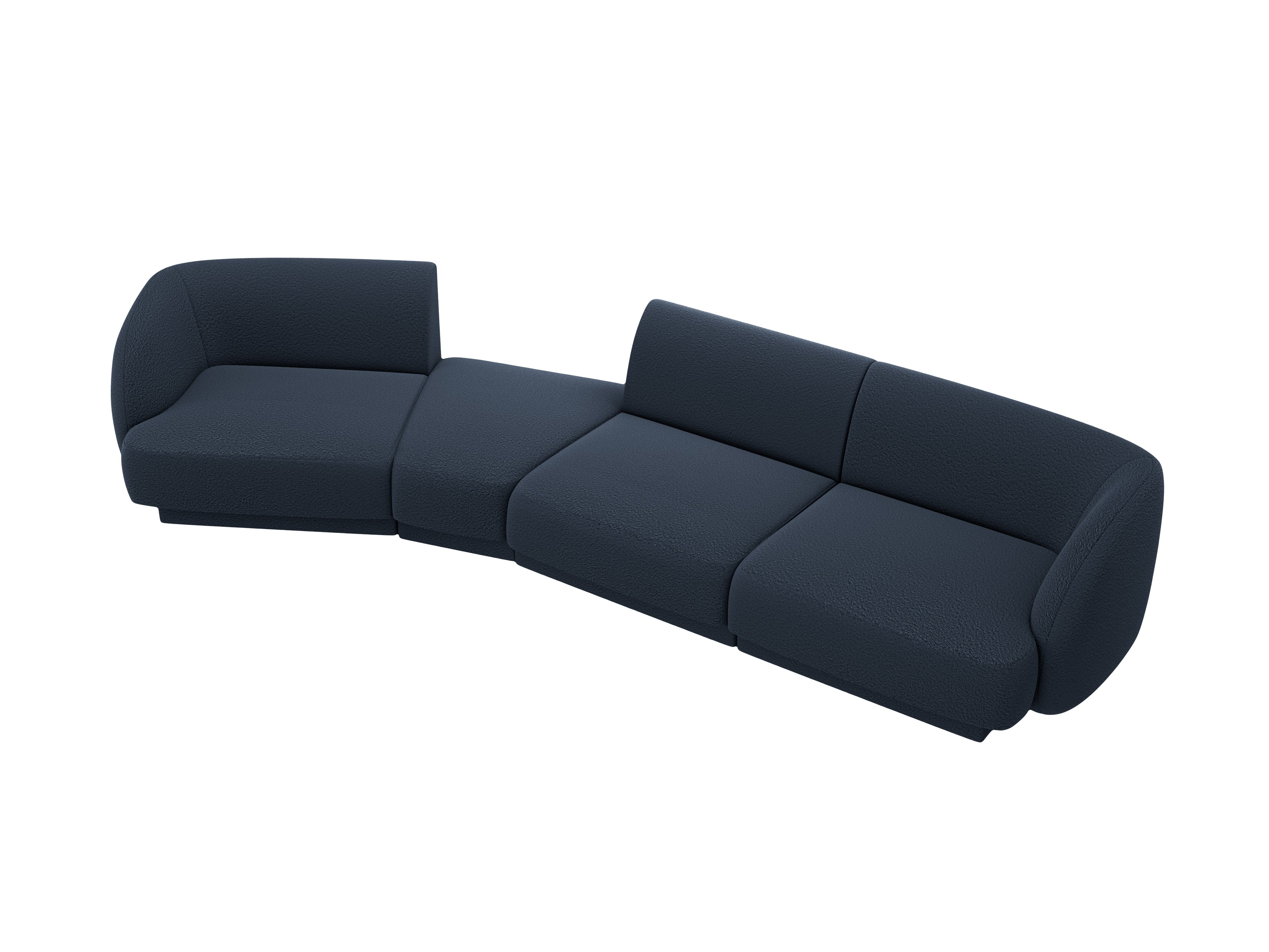 Modulares Sofa linksseitig für 6 Personen MILEY dunkelblau Boucle