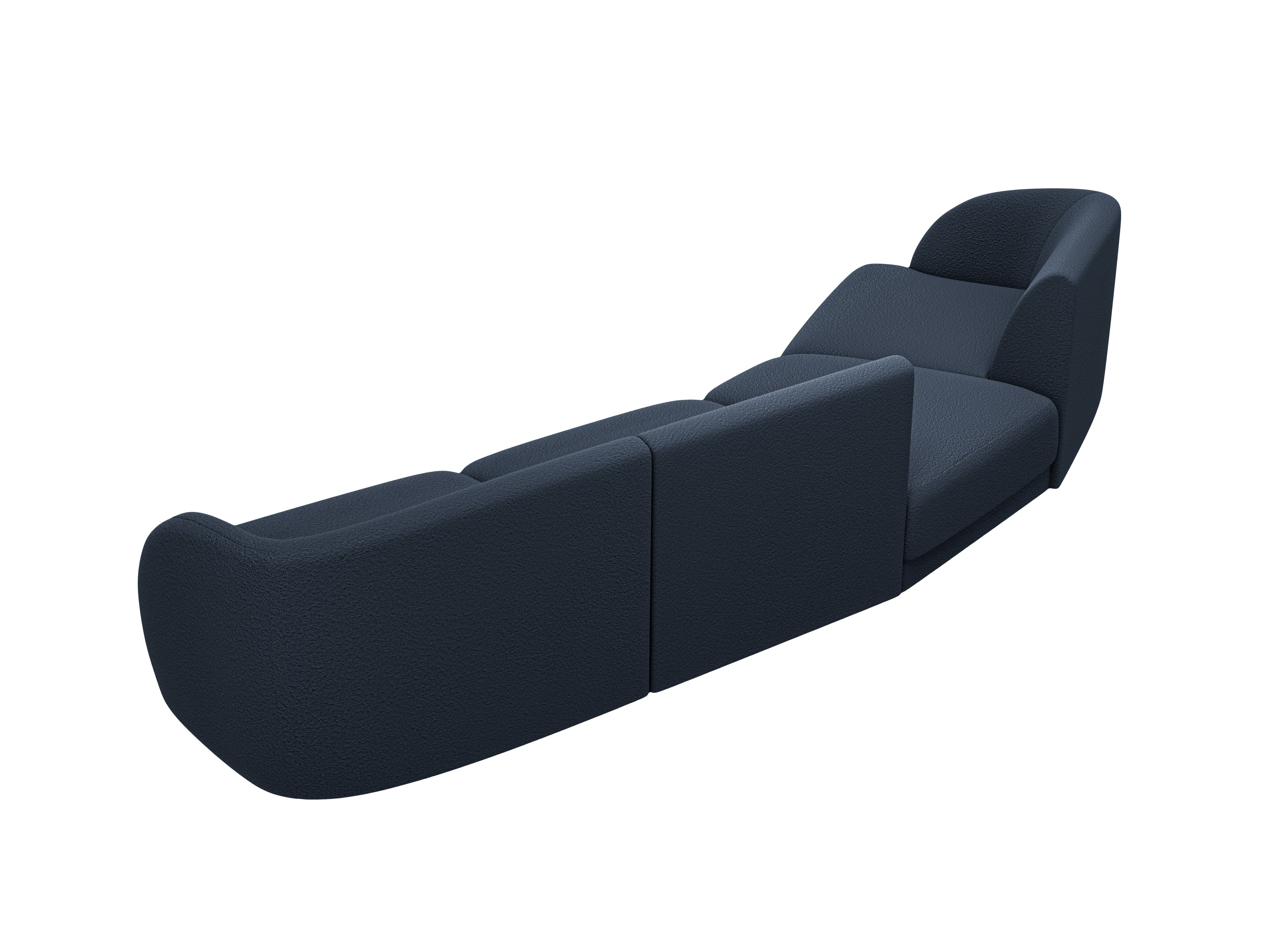 Modulares Sofa linksseitig für 6 Personen MILEY dunkelblau Boucle
