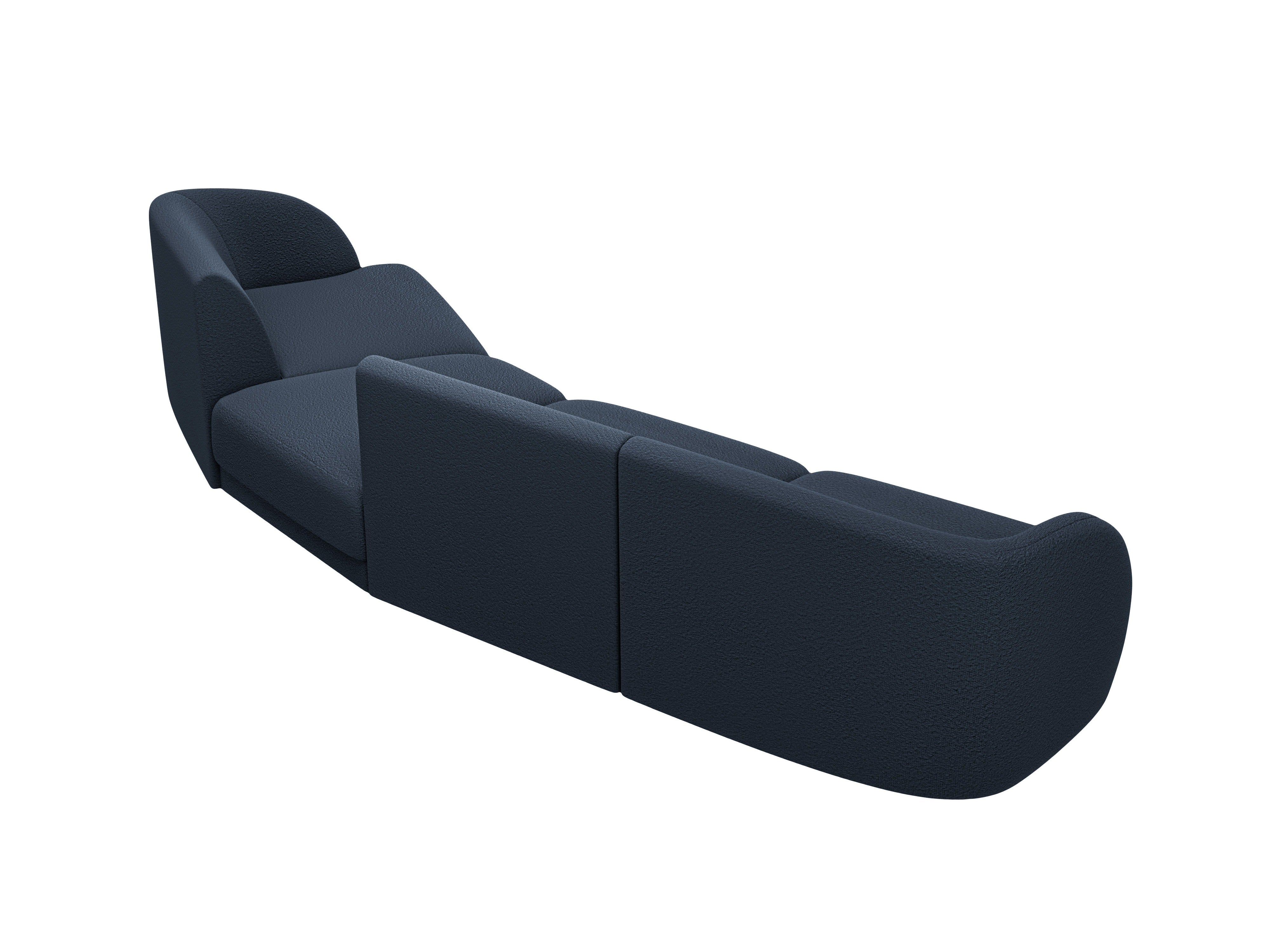 Modular Sofa rechtsseitig für 6 Personen MILEY dunkelblau Boucle