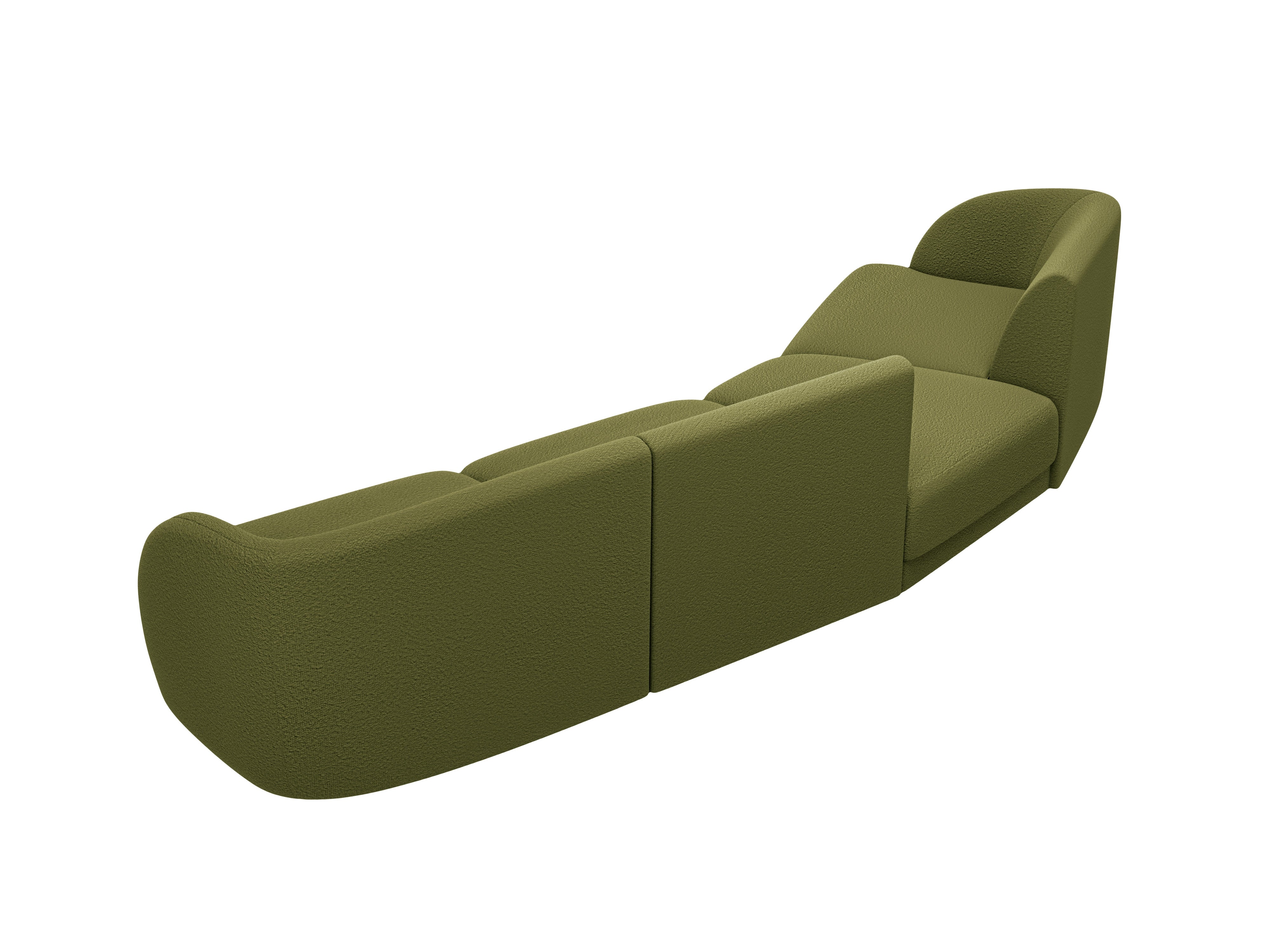 Modulares Sofa linksseitig für 6 Personen MILEY grün Boucle