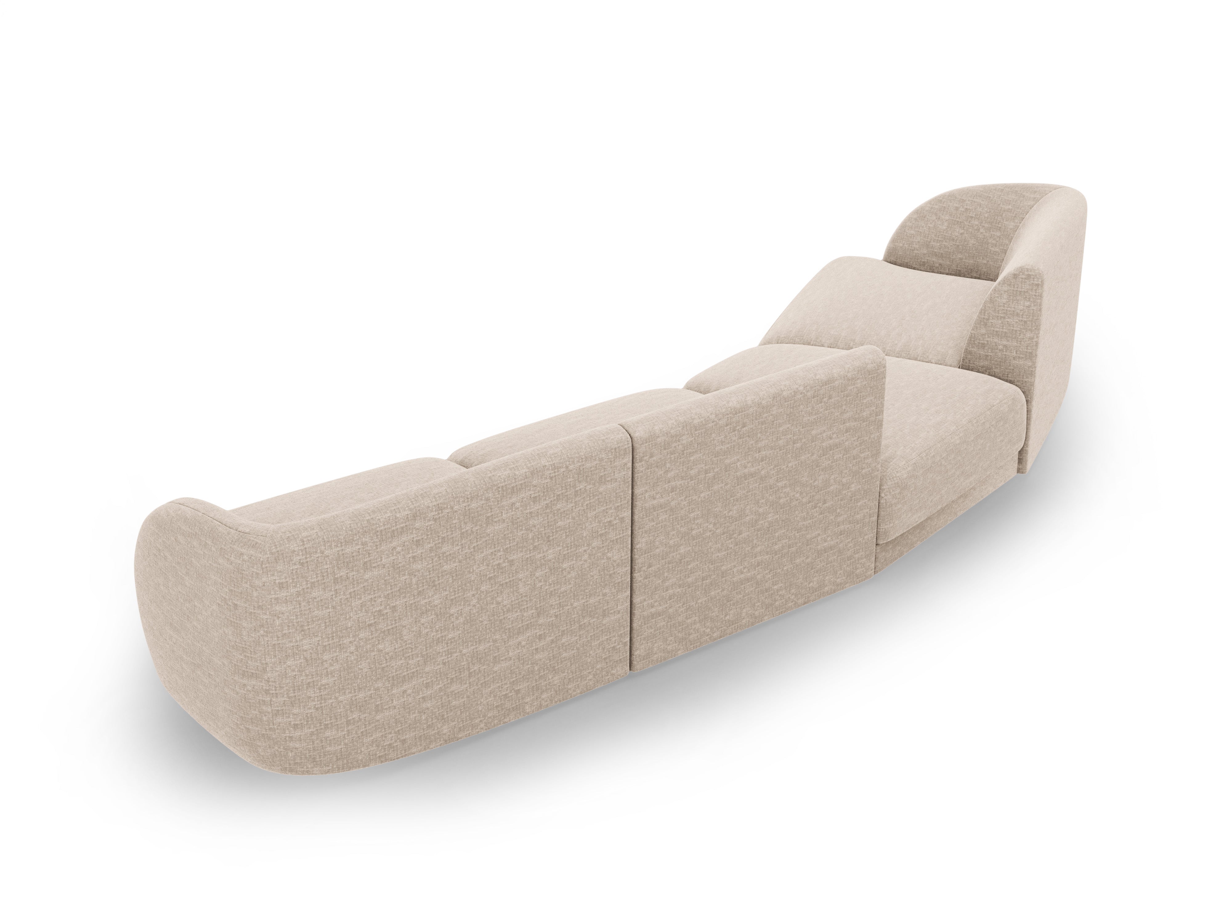 Left-facing modular sofa for 6 people MILEY beige silky chenille