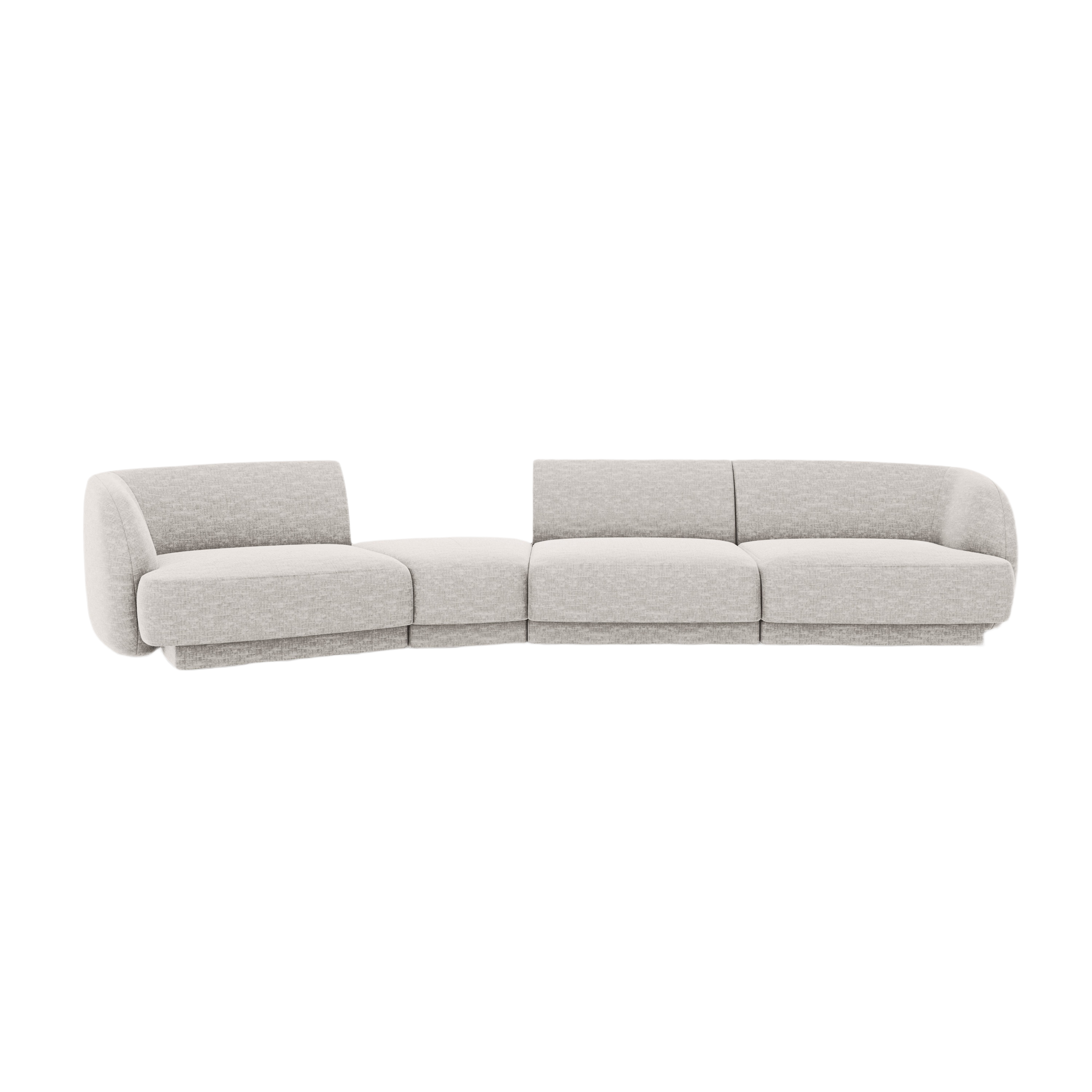 Left-facing modular sofa for 6 people MILEY gray chenille