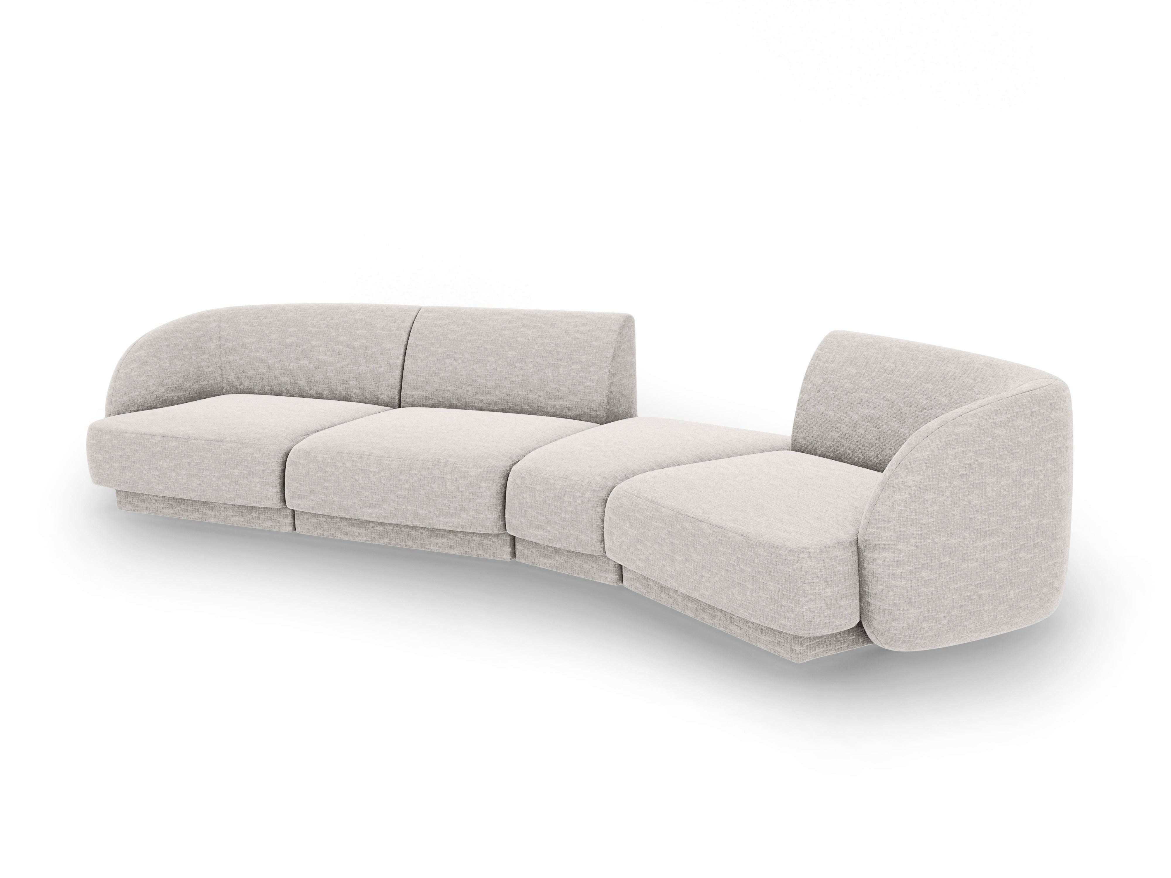 Right-facing modular sofa for 6 people MILEY gray chenille
