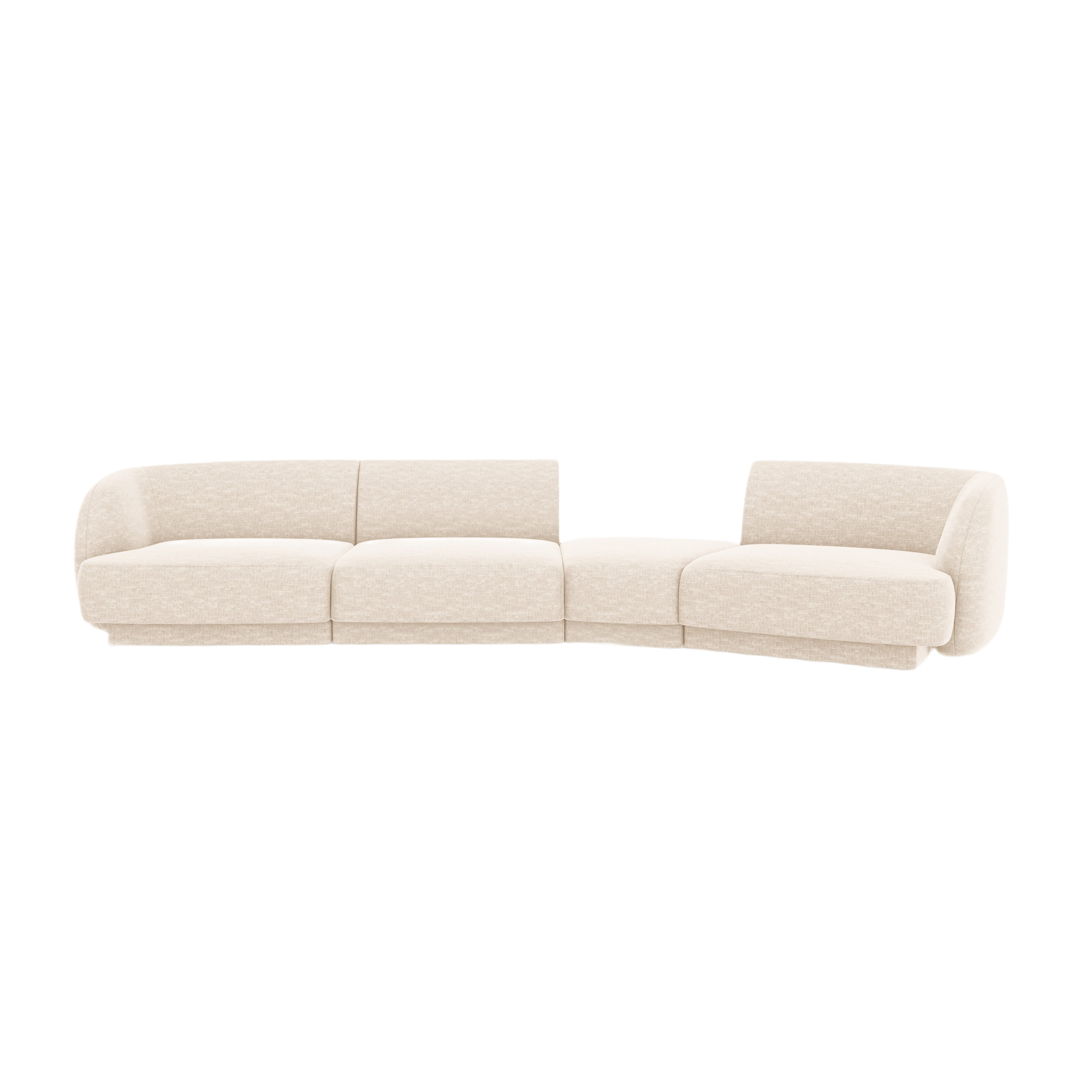 Right-facing modular sofa for 6 people MILEY ivory chenille