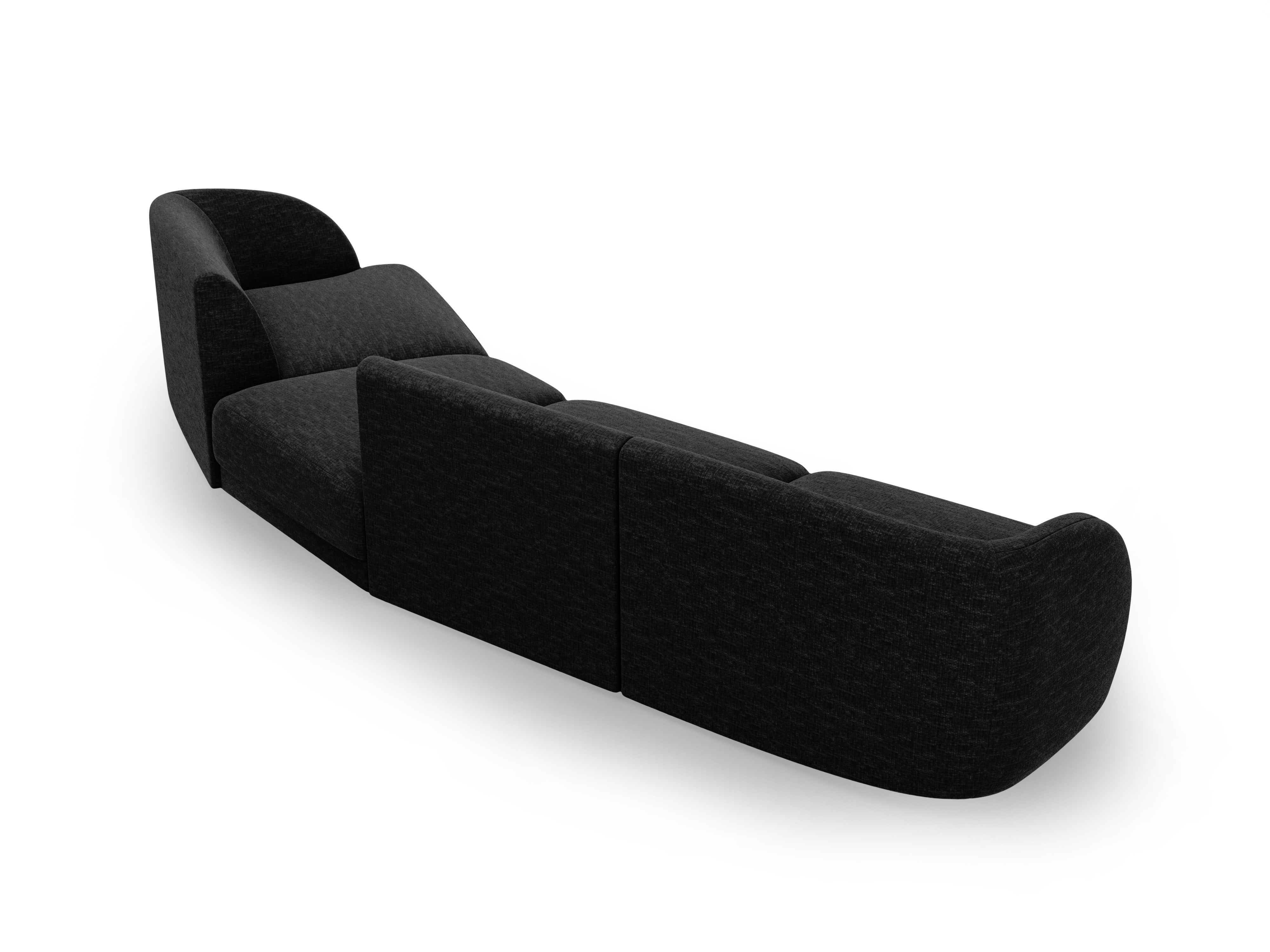 Right-facing modular sofa for 6 people MILEY black chenille
