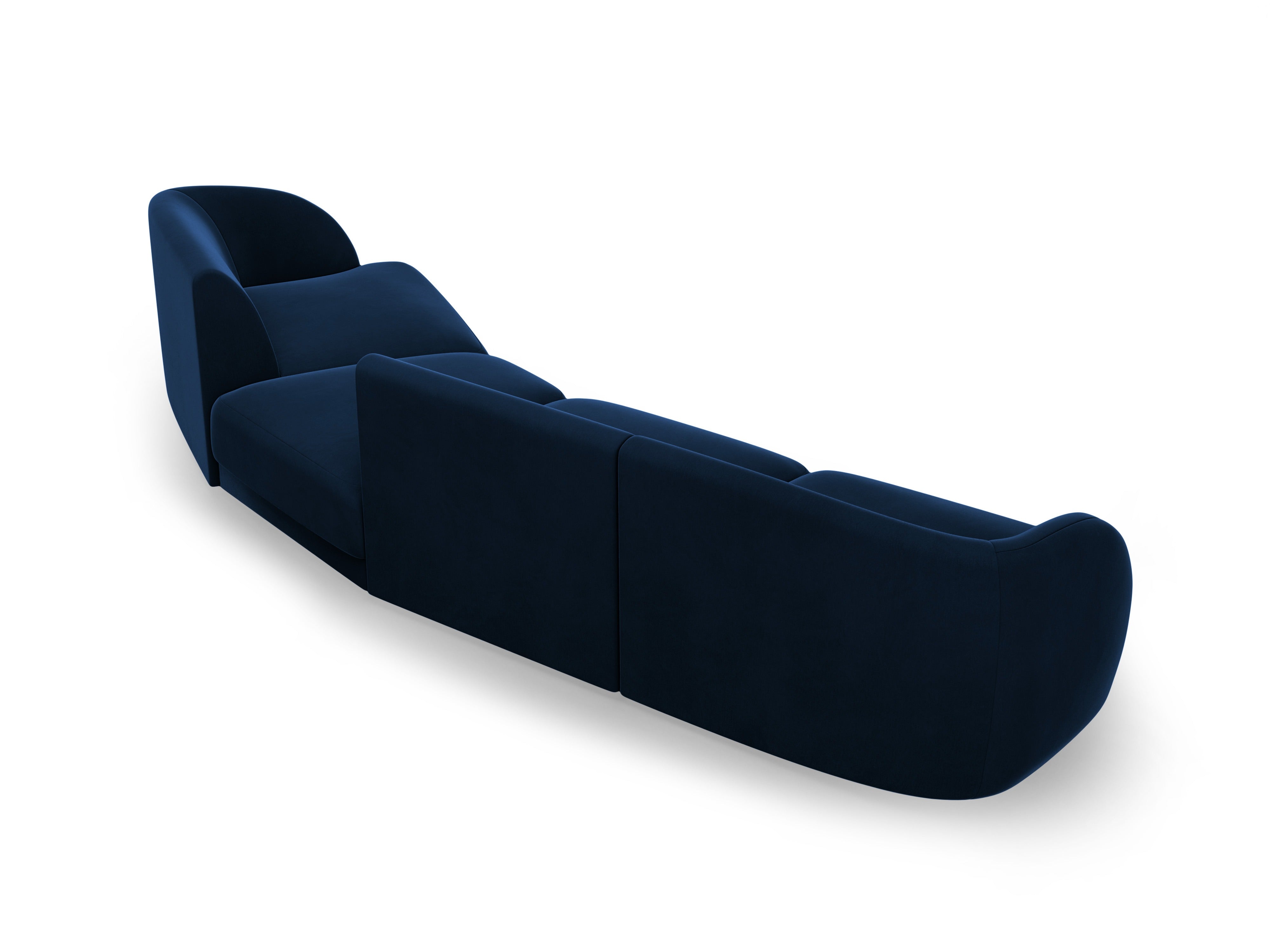 Modularsofa rechtsseitig für 6 Personen aus Samt MILEY in königsblau