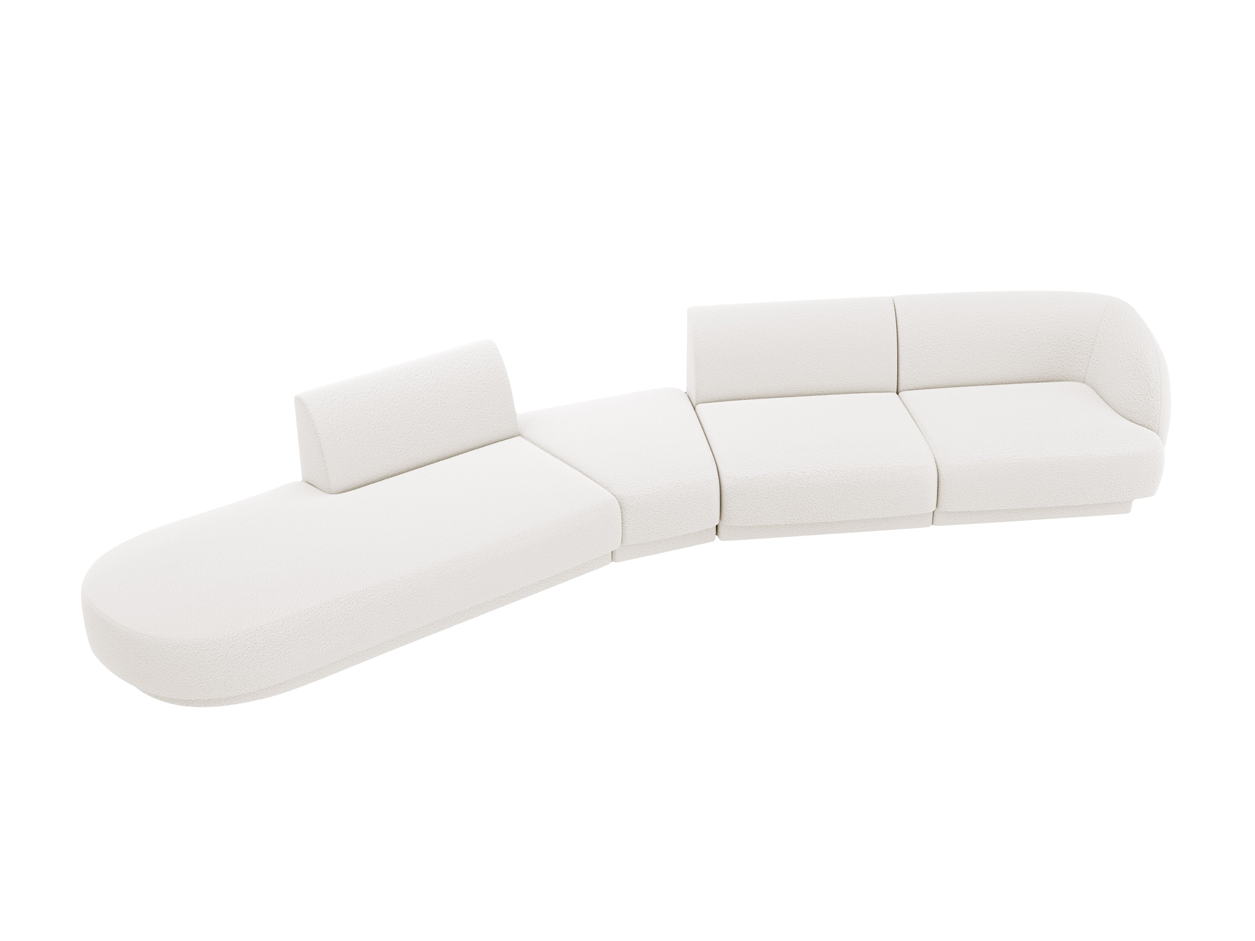 Left-facing modular corner sofa for 7 people MILEY white boucle
