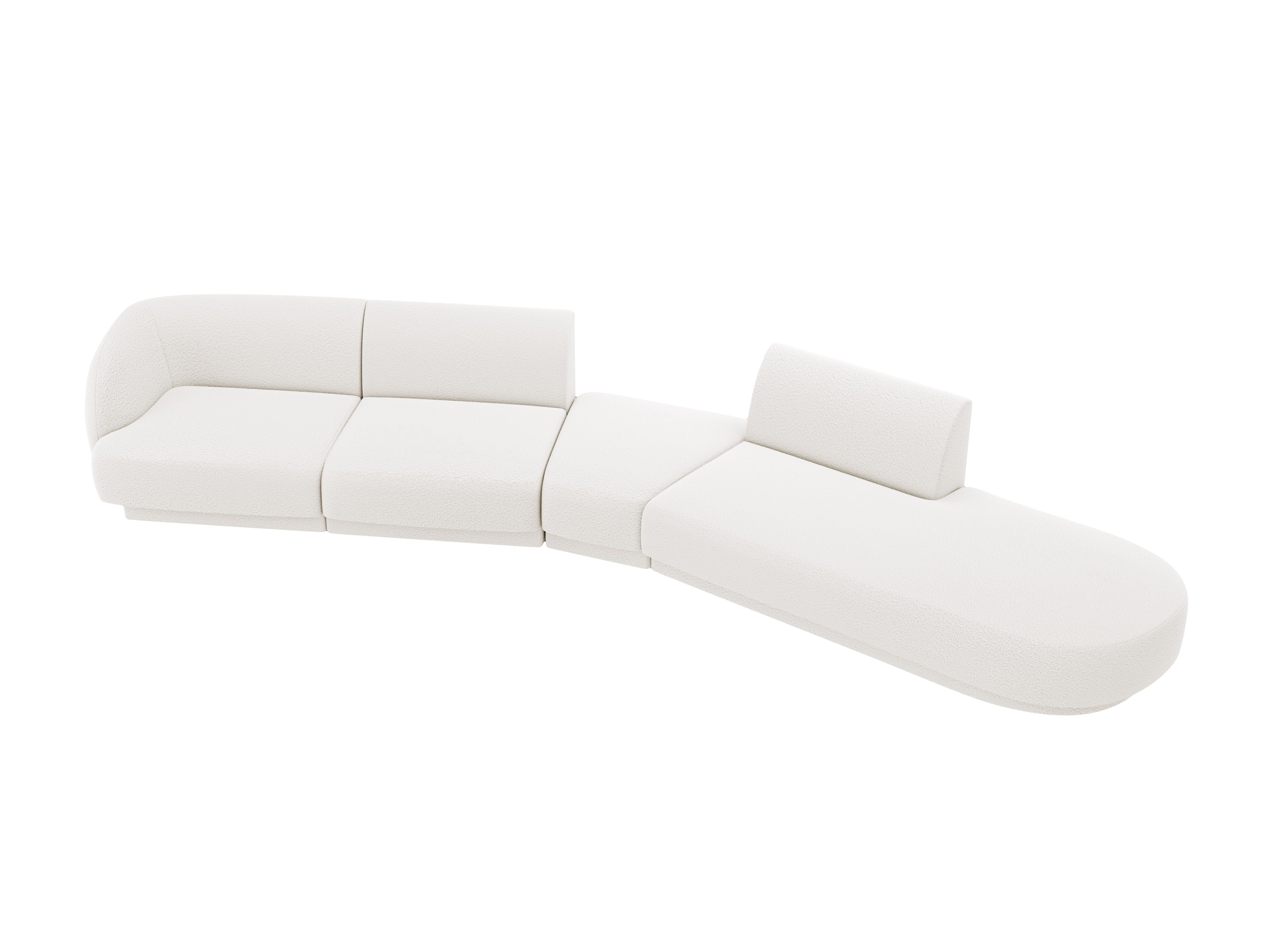 Modulares Ecksofa rechtsseitig für 7 Personen MILEY weiß Boucle
