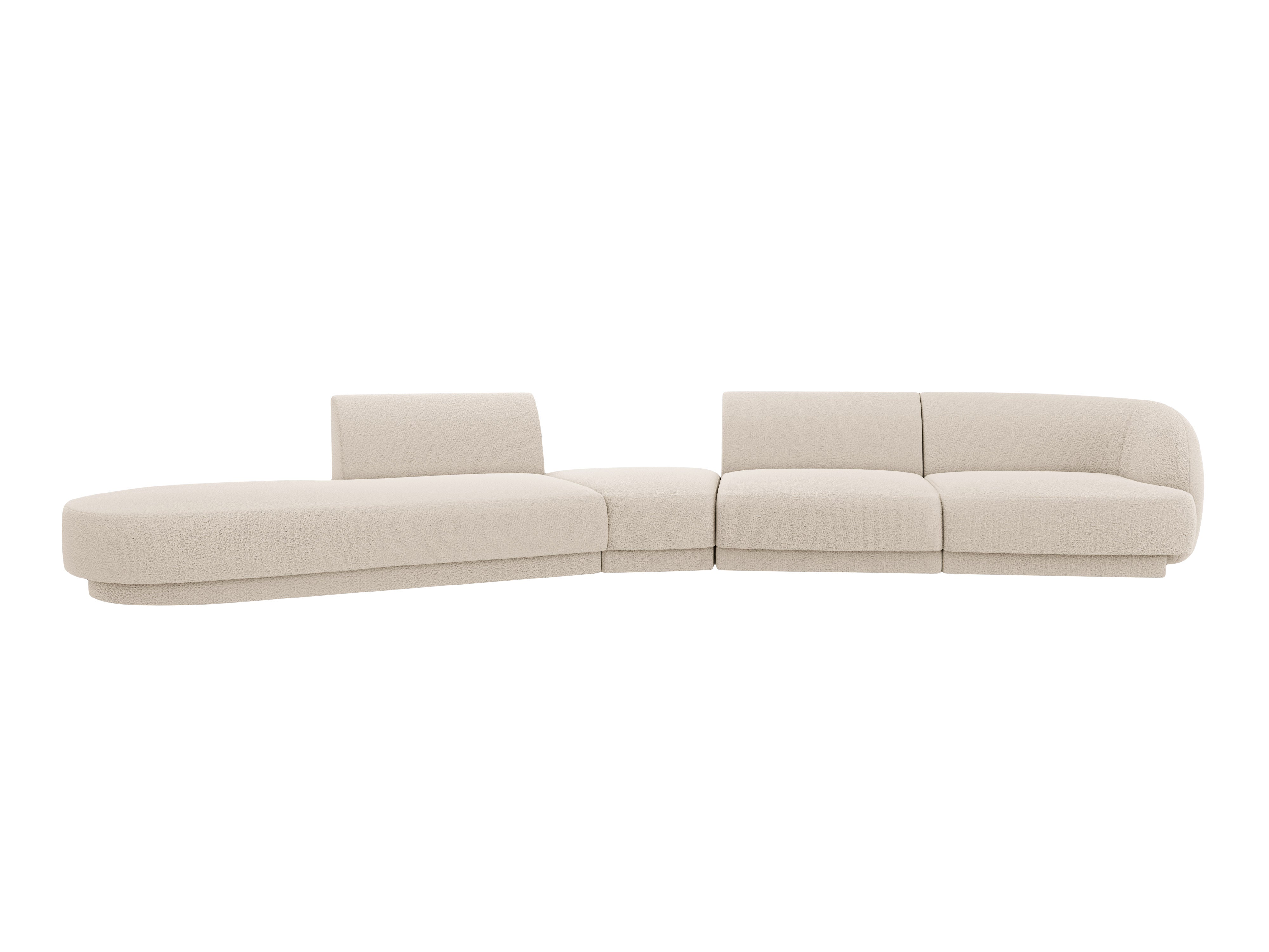 Modulares Ecksofa linksseitig für 7 Personen MILEY beige Boucle