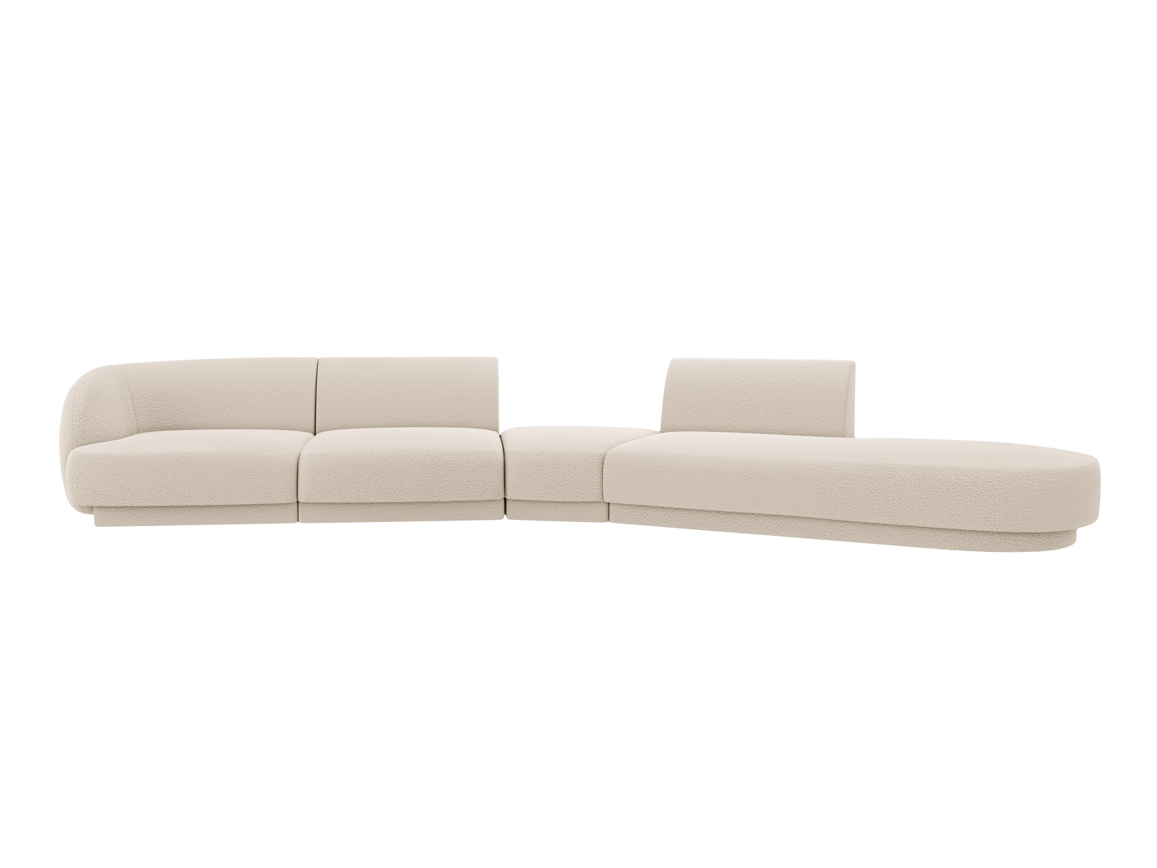 Modularer Ecksofa rechtsseitig 7-sitzig MILEY beige Boucle