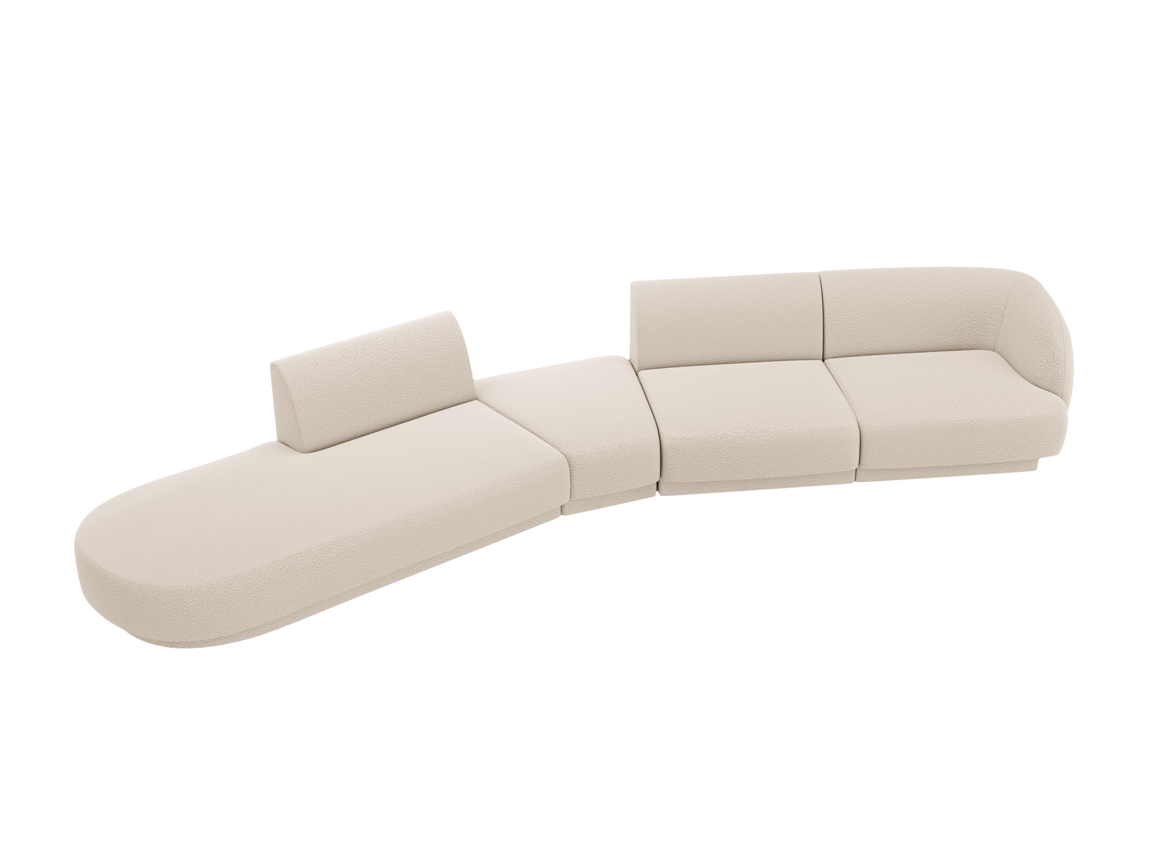 Modulares Ecksofa linksseitig für 7 Personen MILEY beige Boucle