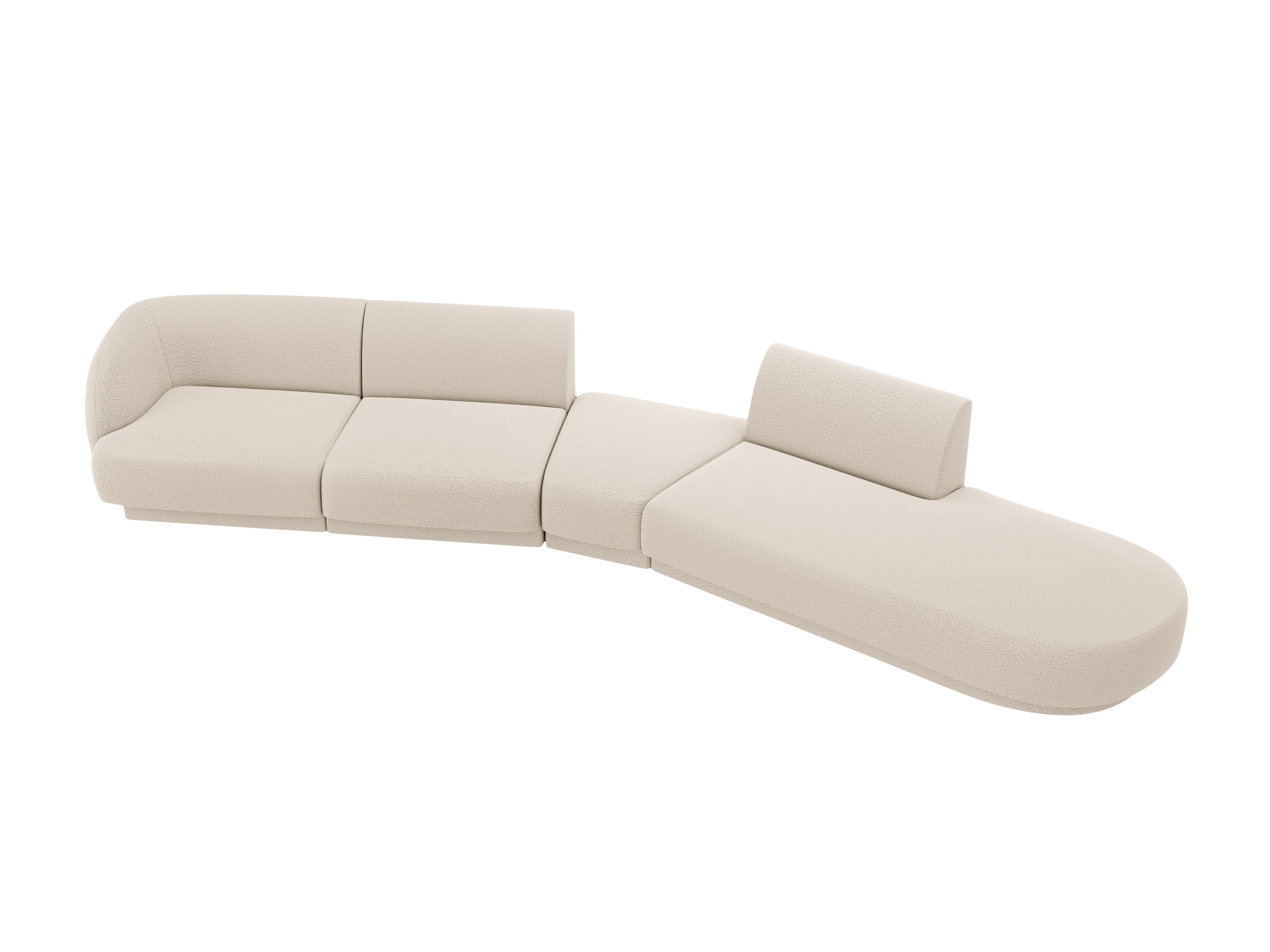 Modularer Ecksofa rechtsseitig 7-sitzig MILEY beige Boucle