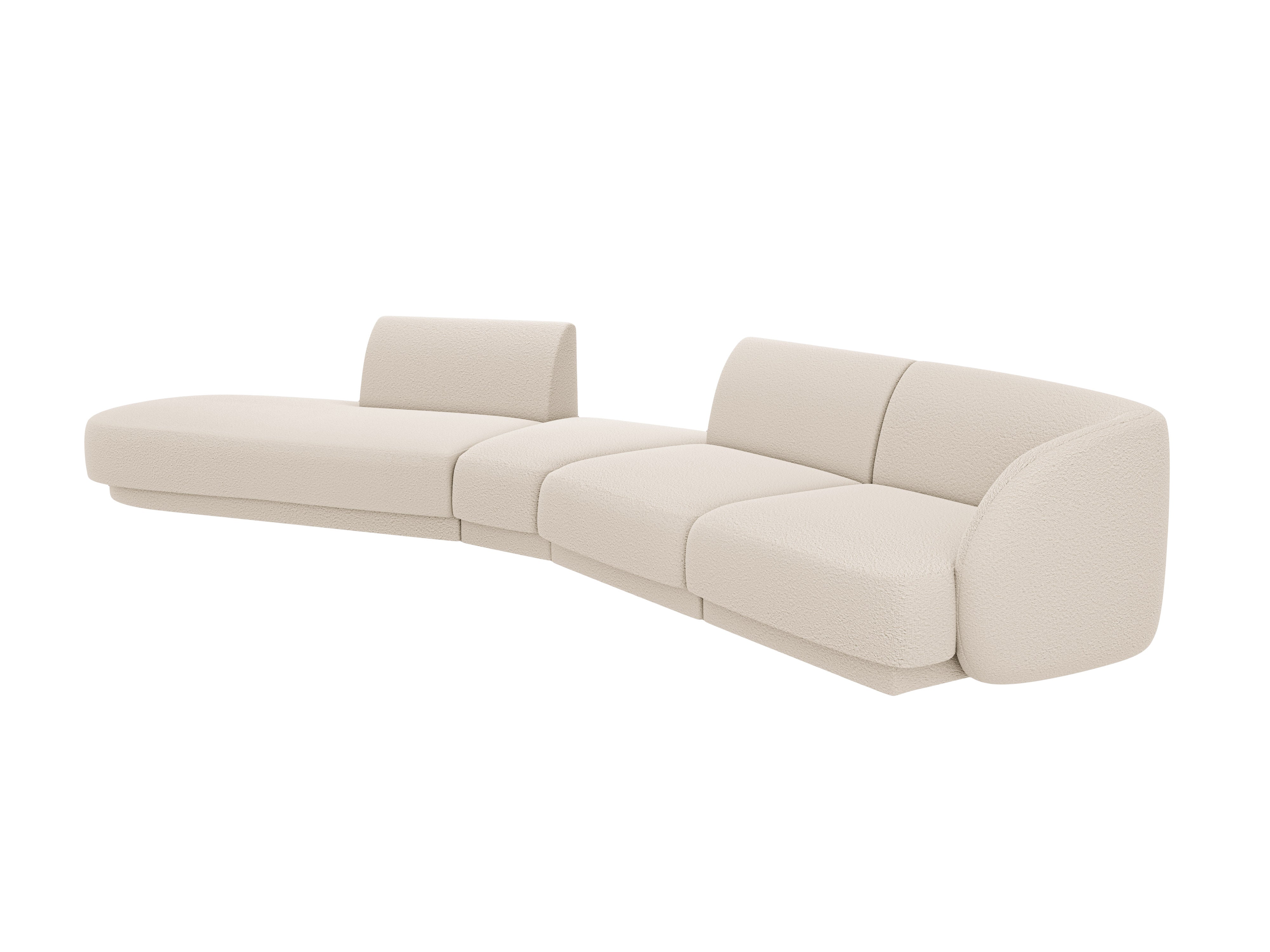 Modulares Ecksofa linksseitig für 7 Personen MILEY beige Boucle