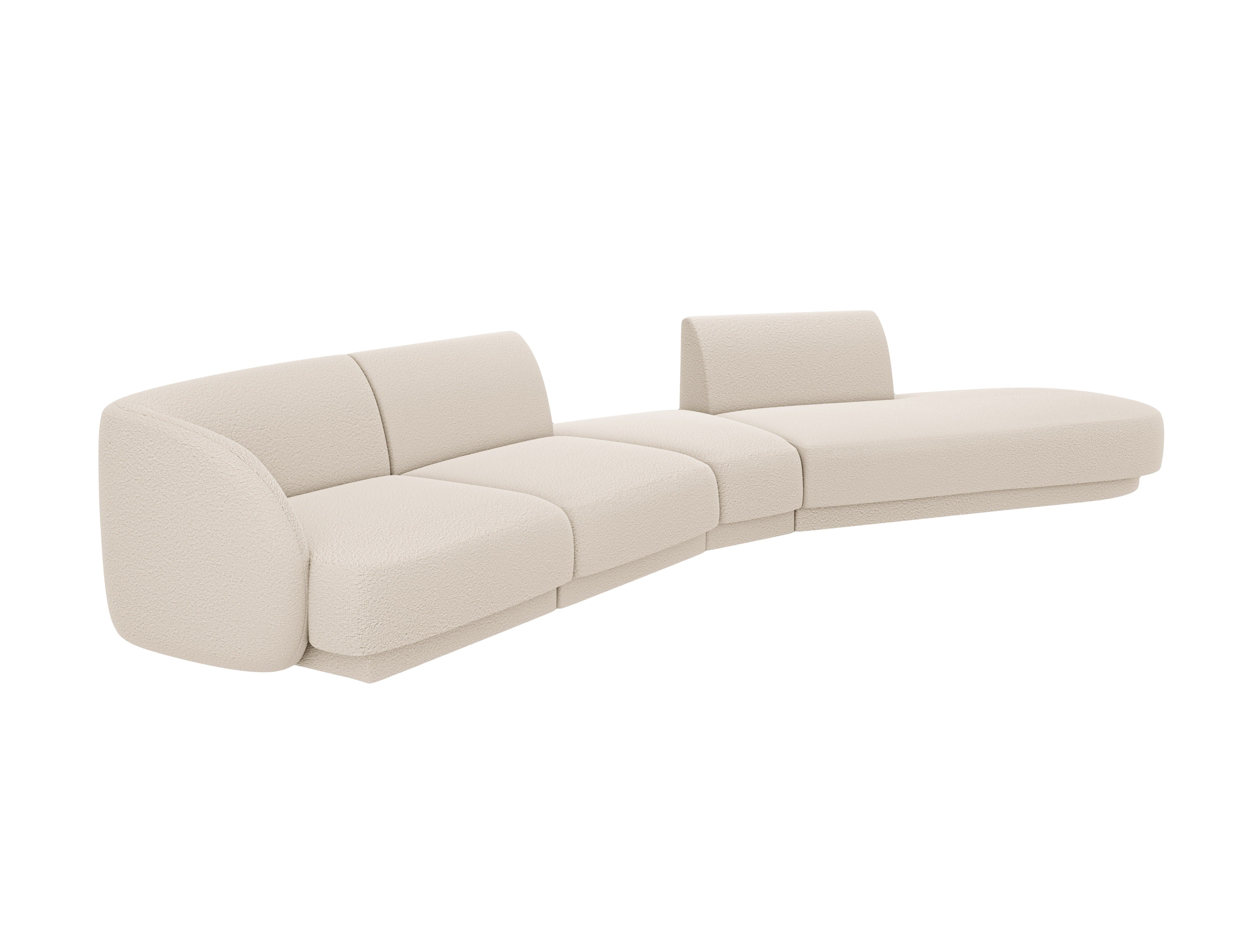 Modularer Ecksofa rechtsseitig 7-sitzig MILEY beige Boucle