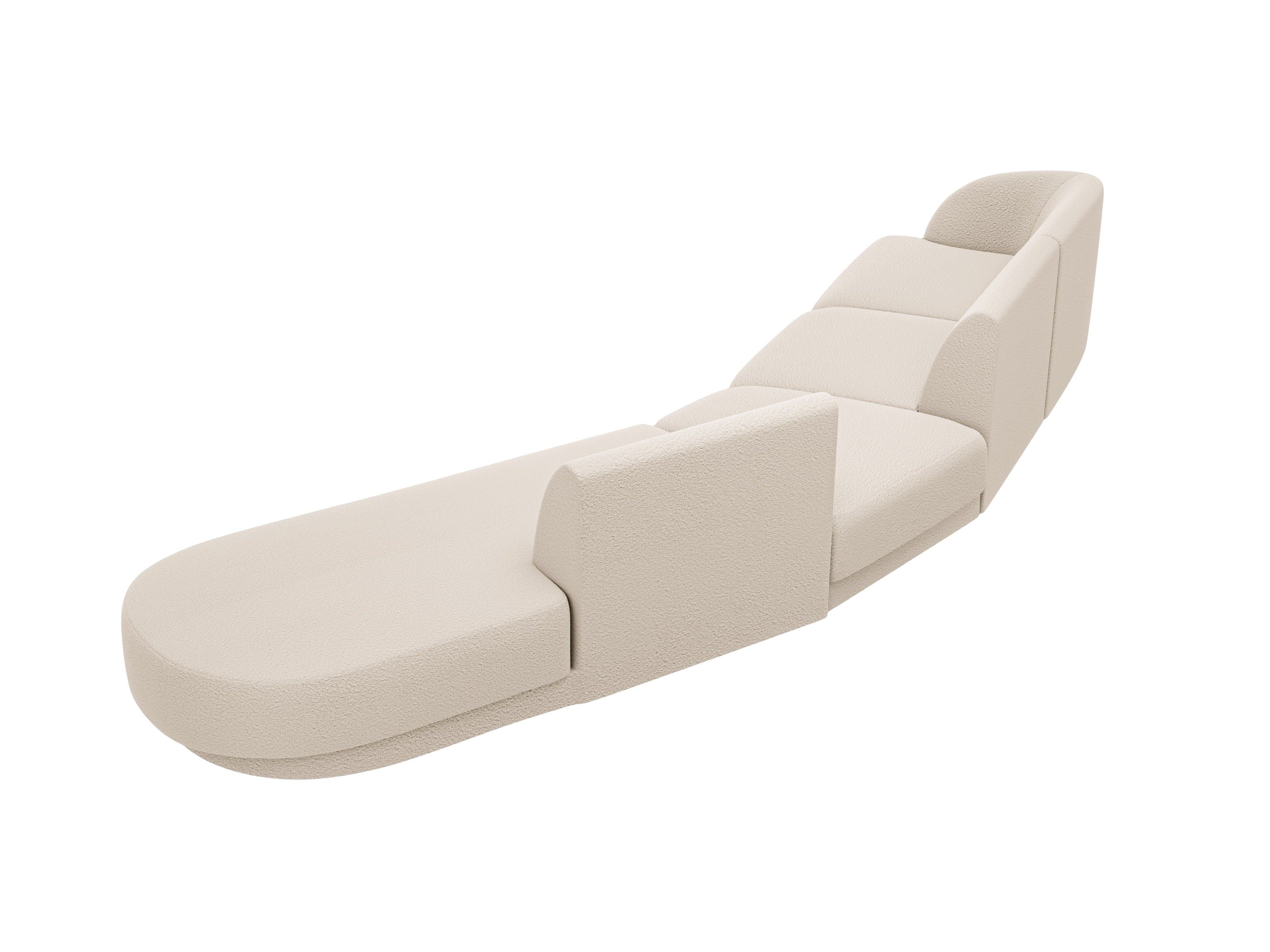 Modularer Ecksofa rechtsseitig 7-sitzig MILEY beige Boucle