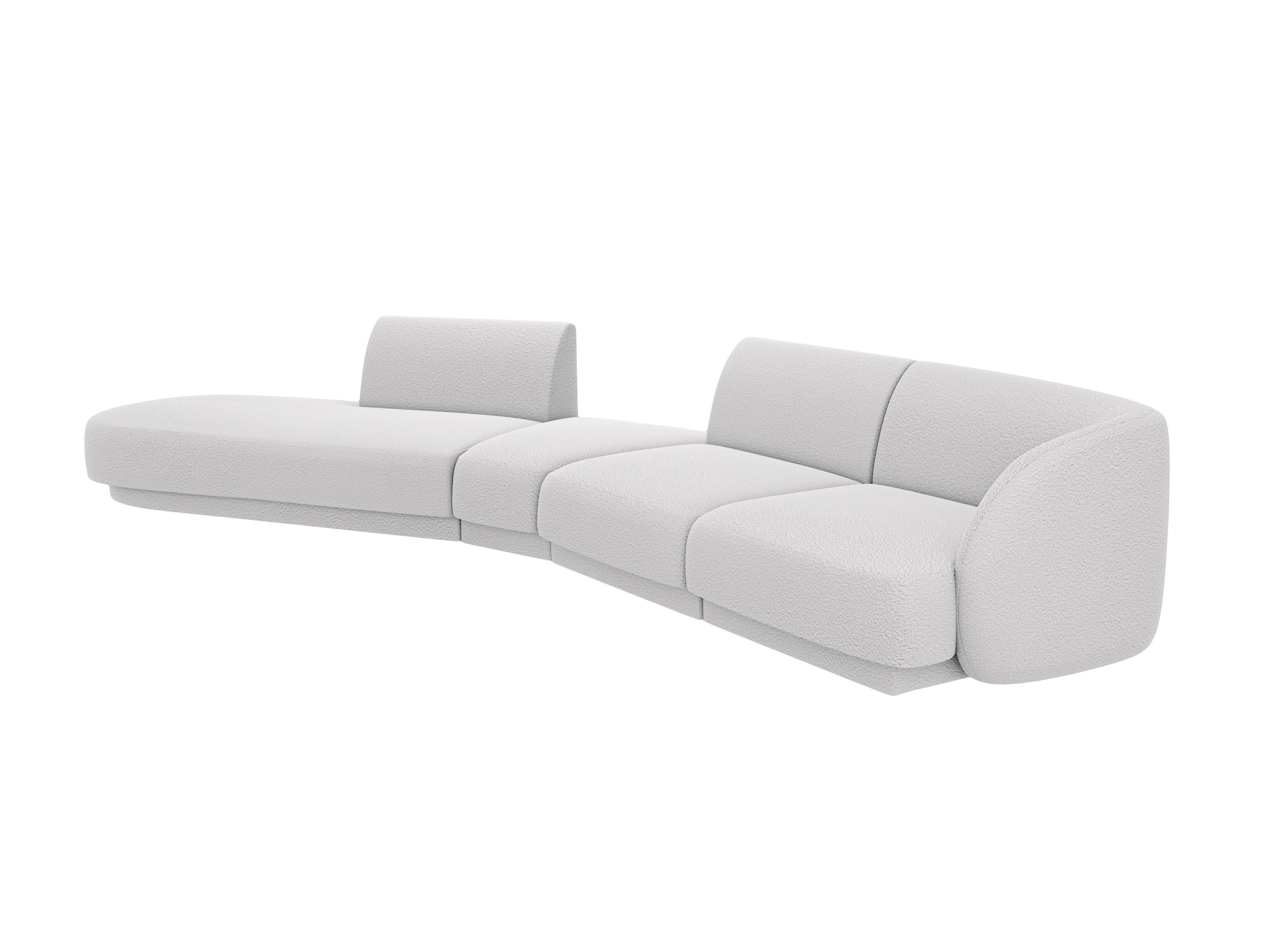 Modulares Ecksofa linksseitig für 7 Personen MILEY hellgrau Boucle