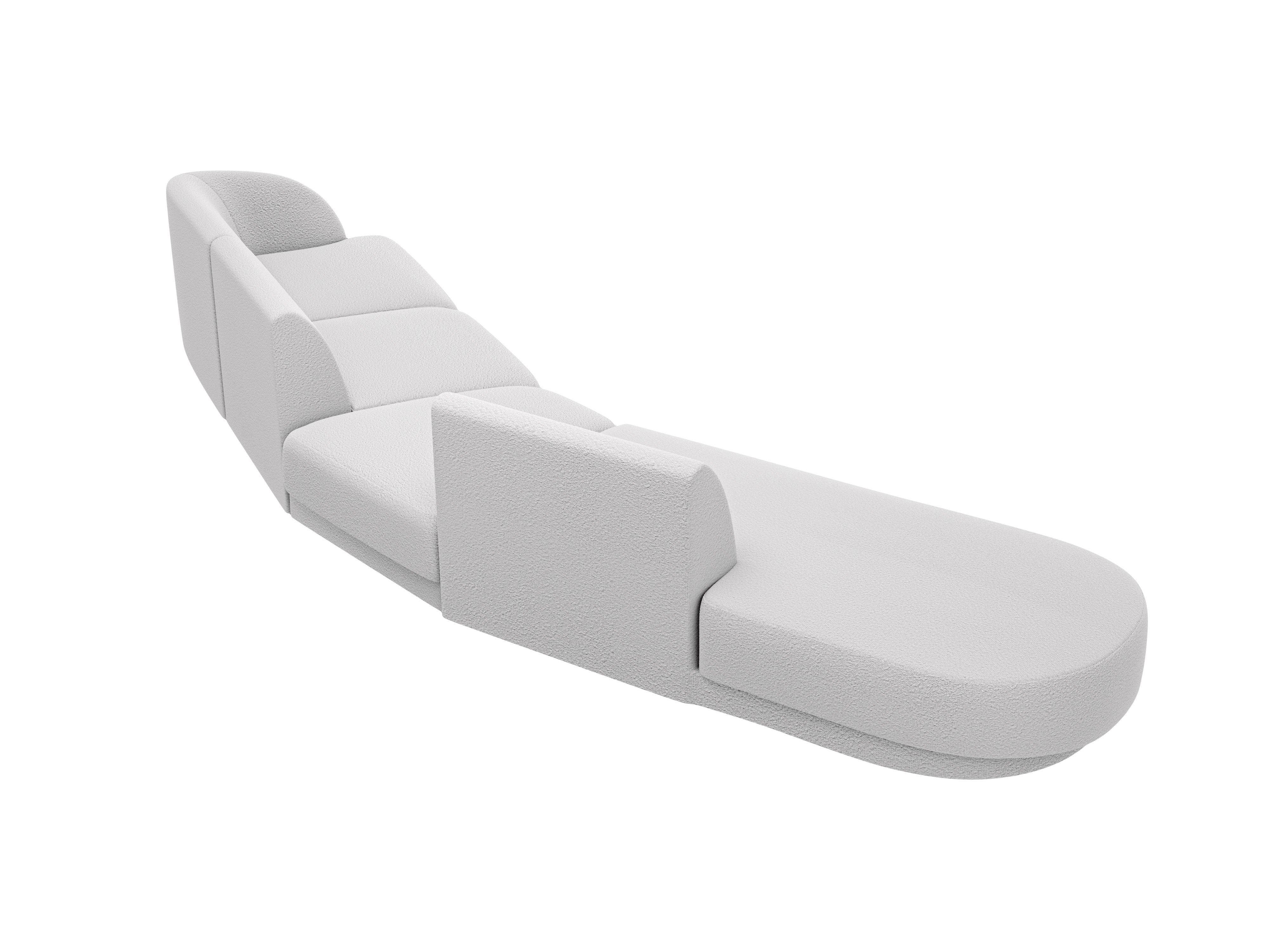 Modulares Ecksofa linksseitig für 7 Personen MILEY hellgrau Boucle