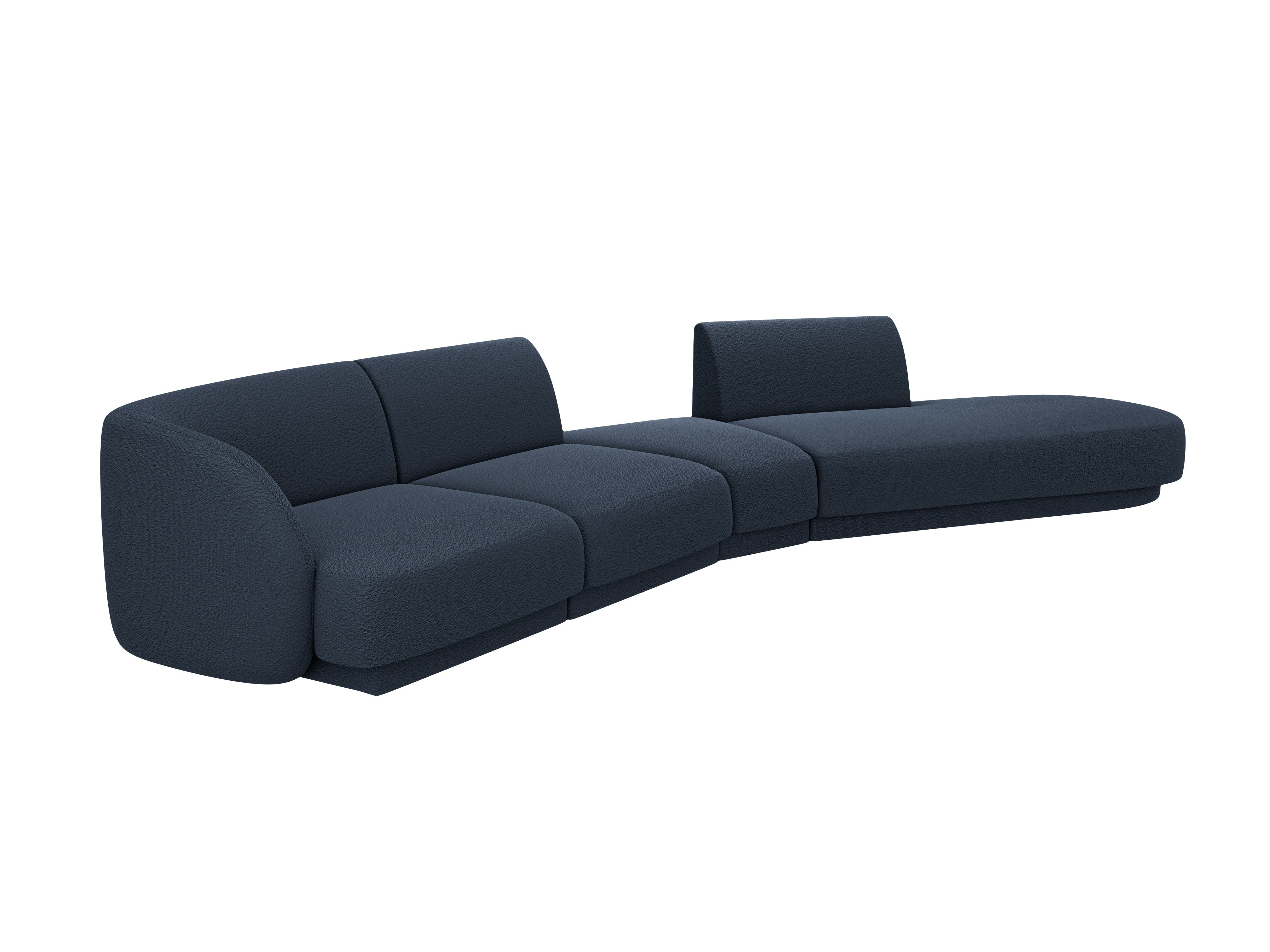 Modularer Ecksofa rechtsseitig 7-sitzig MILEY dunkelblau Boucle
