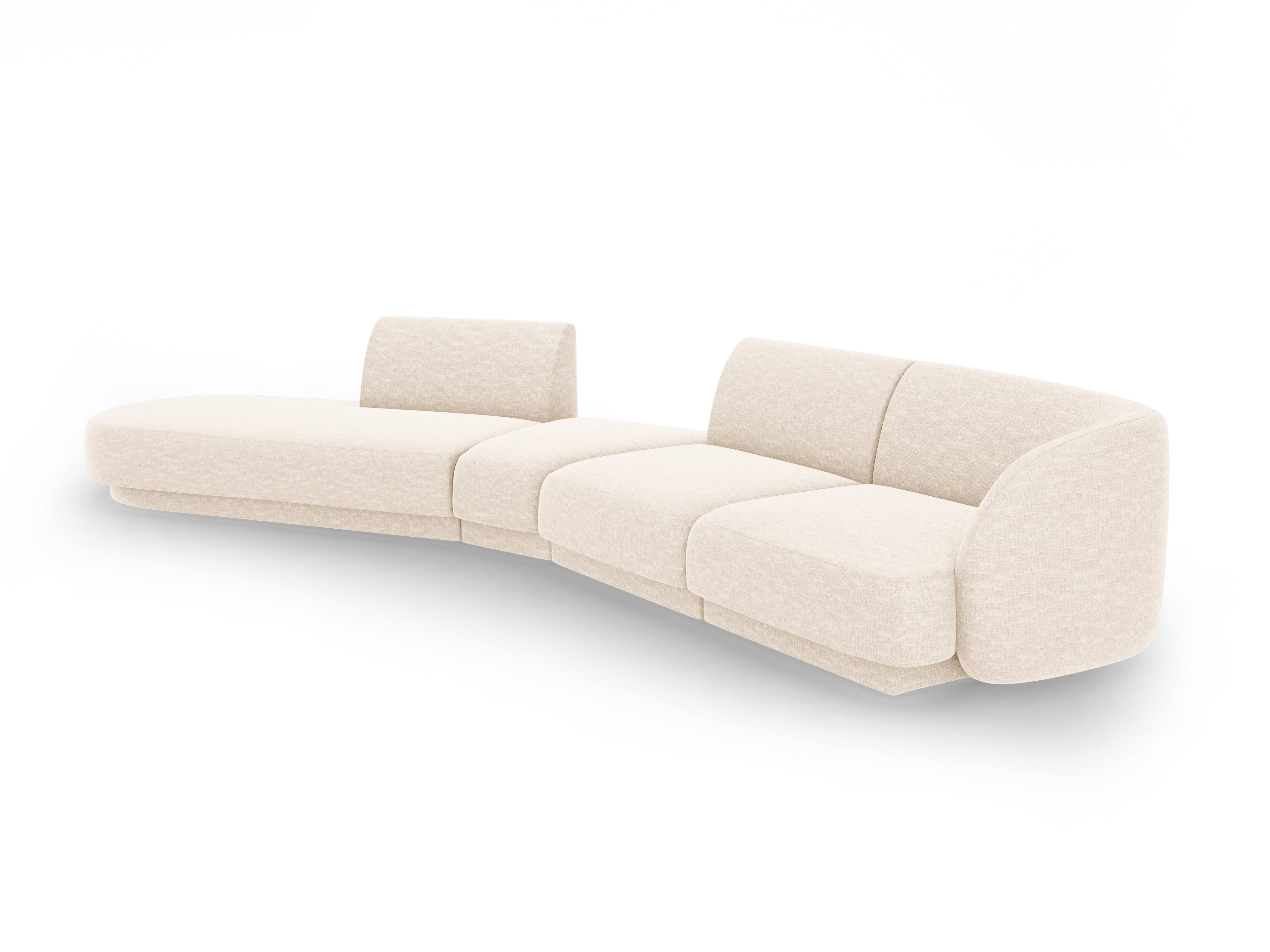 Modulares Ecksofa linksseitig für 7 Personen MILEY Elfenbein Chenille