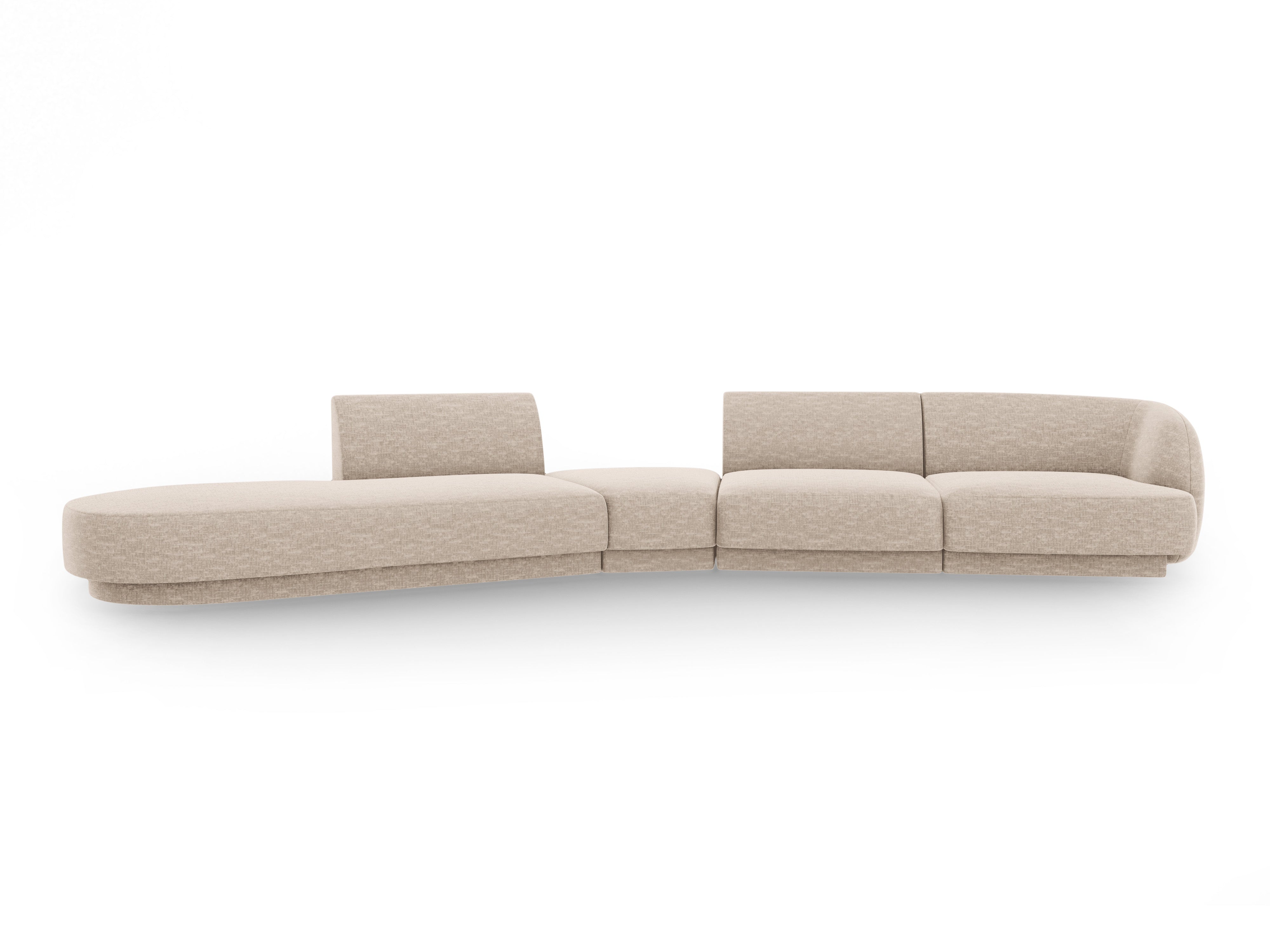 Modulares Ecksofa linksseitig für 7 Personen MILEY beige Chenille