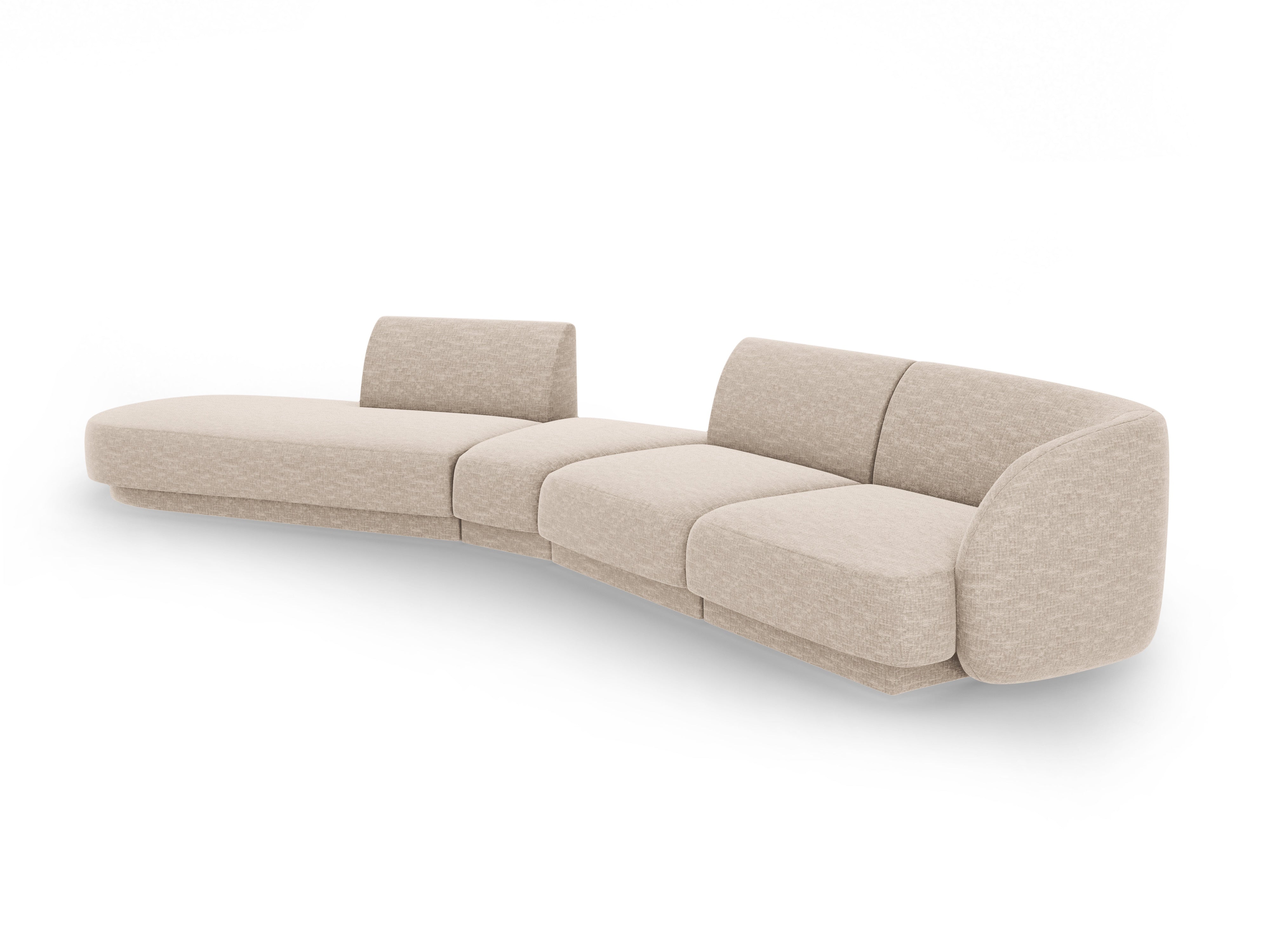 Modulares Ecksofa linksseitig für 7 Personen MILEY beige Chenille