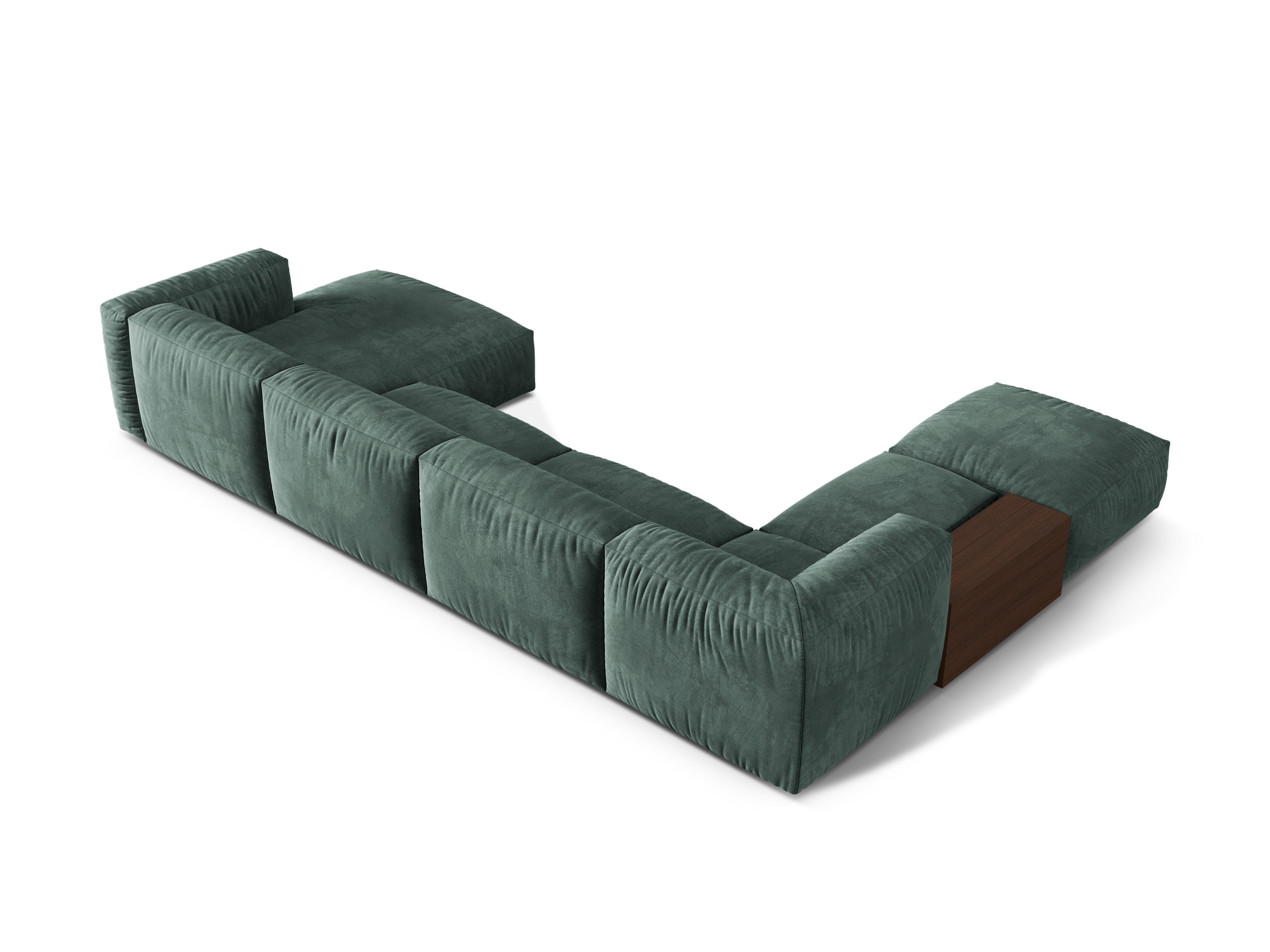 Left -handed corner velvet panoramic Martin Petrol
