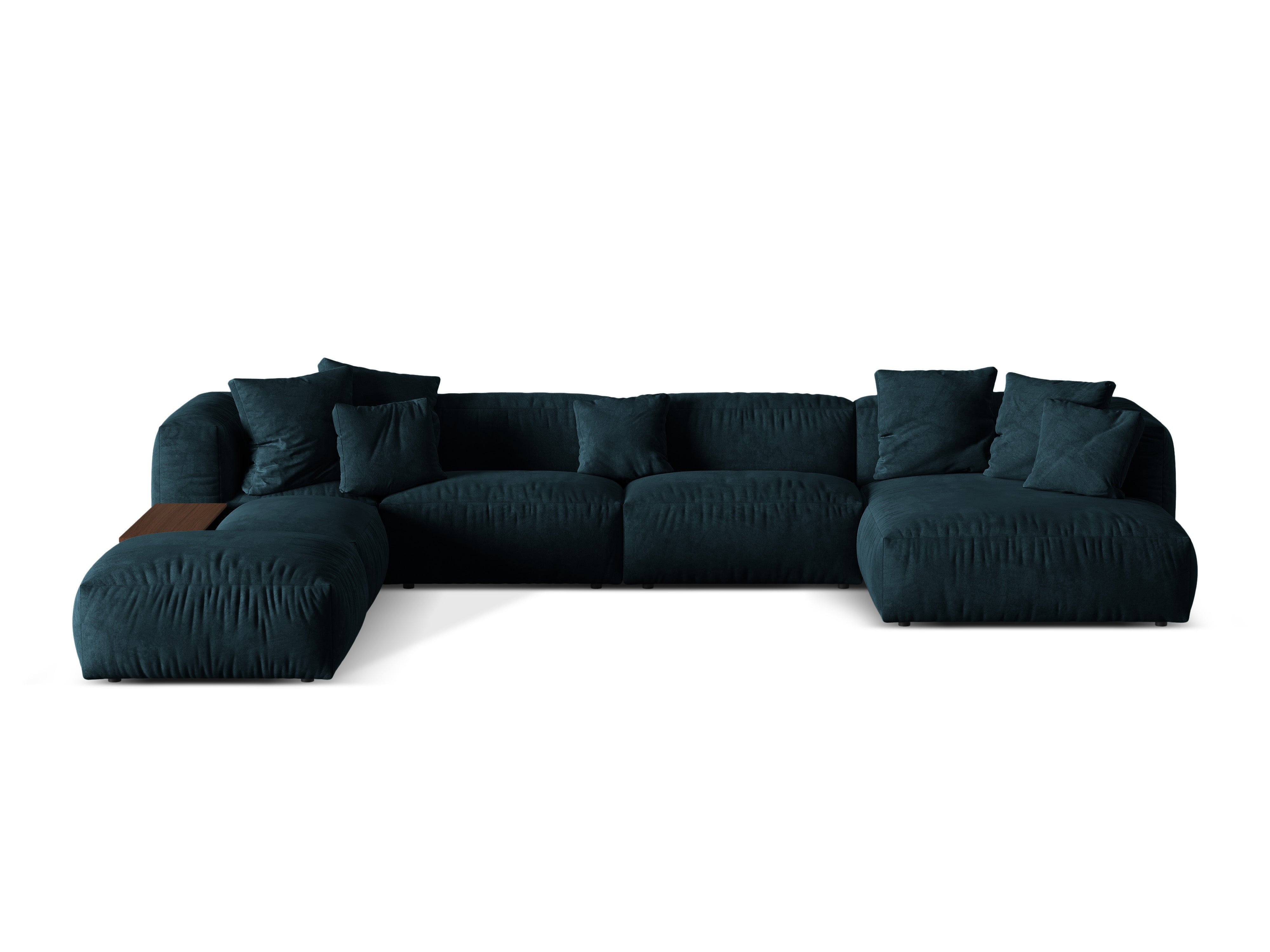 Left -handed corner velvet panoramic martin navy blue Petrol