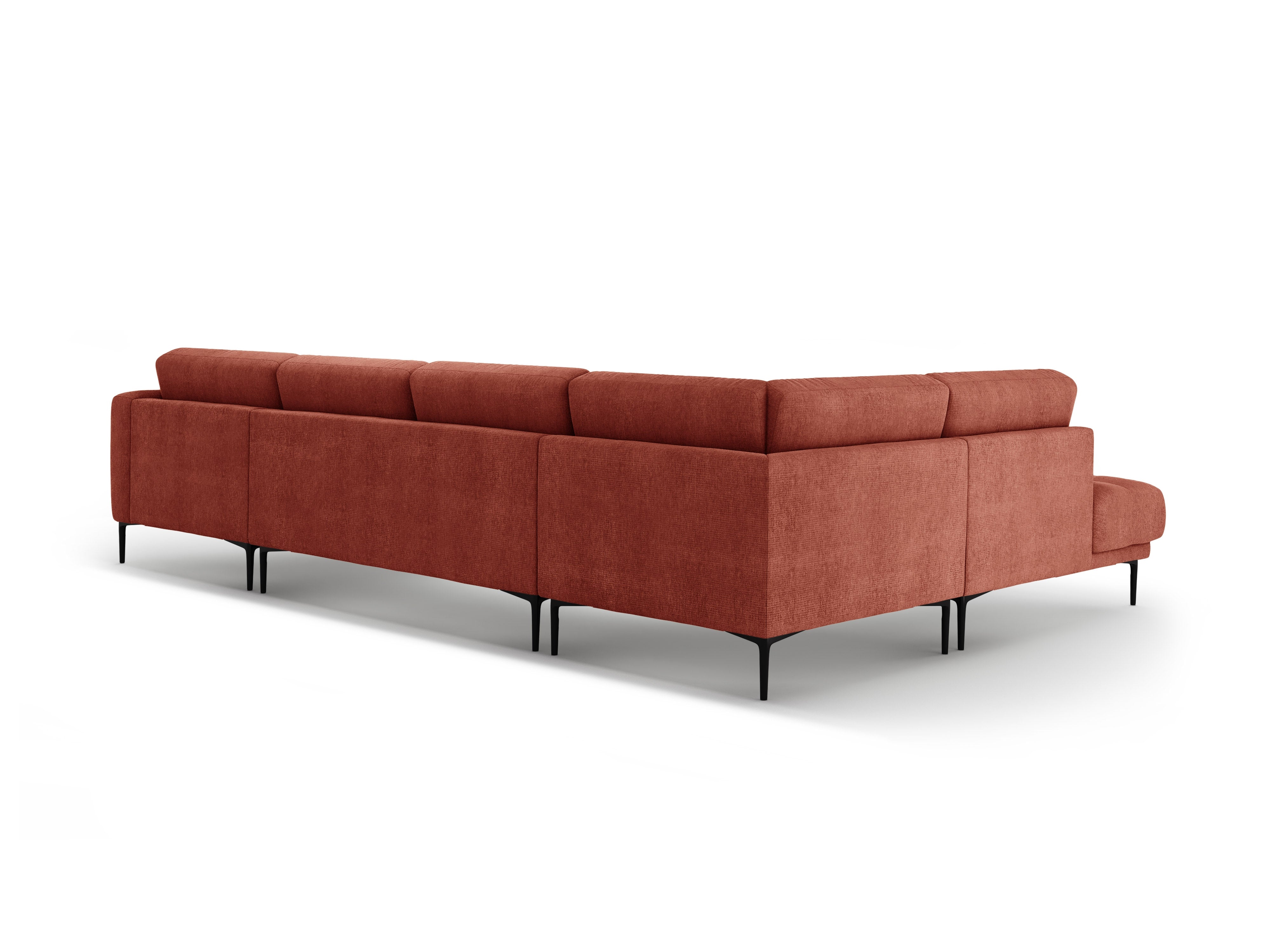Left-sided panoramic corner sofa BEMY coral chenille