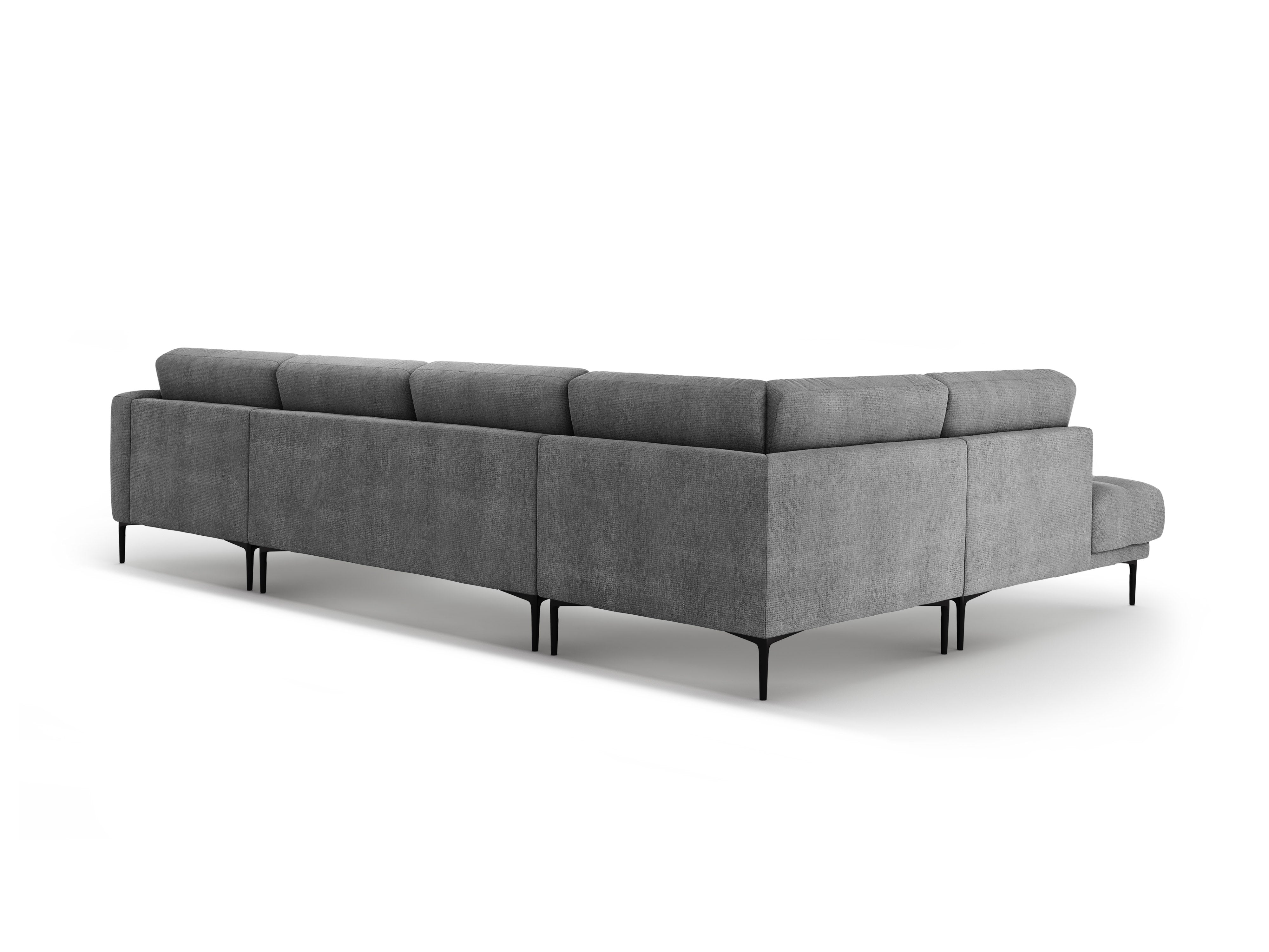 Left-sided panoramic corner sofa BEMY gray chenille