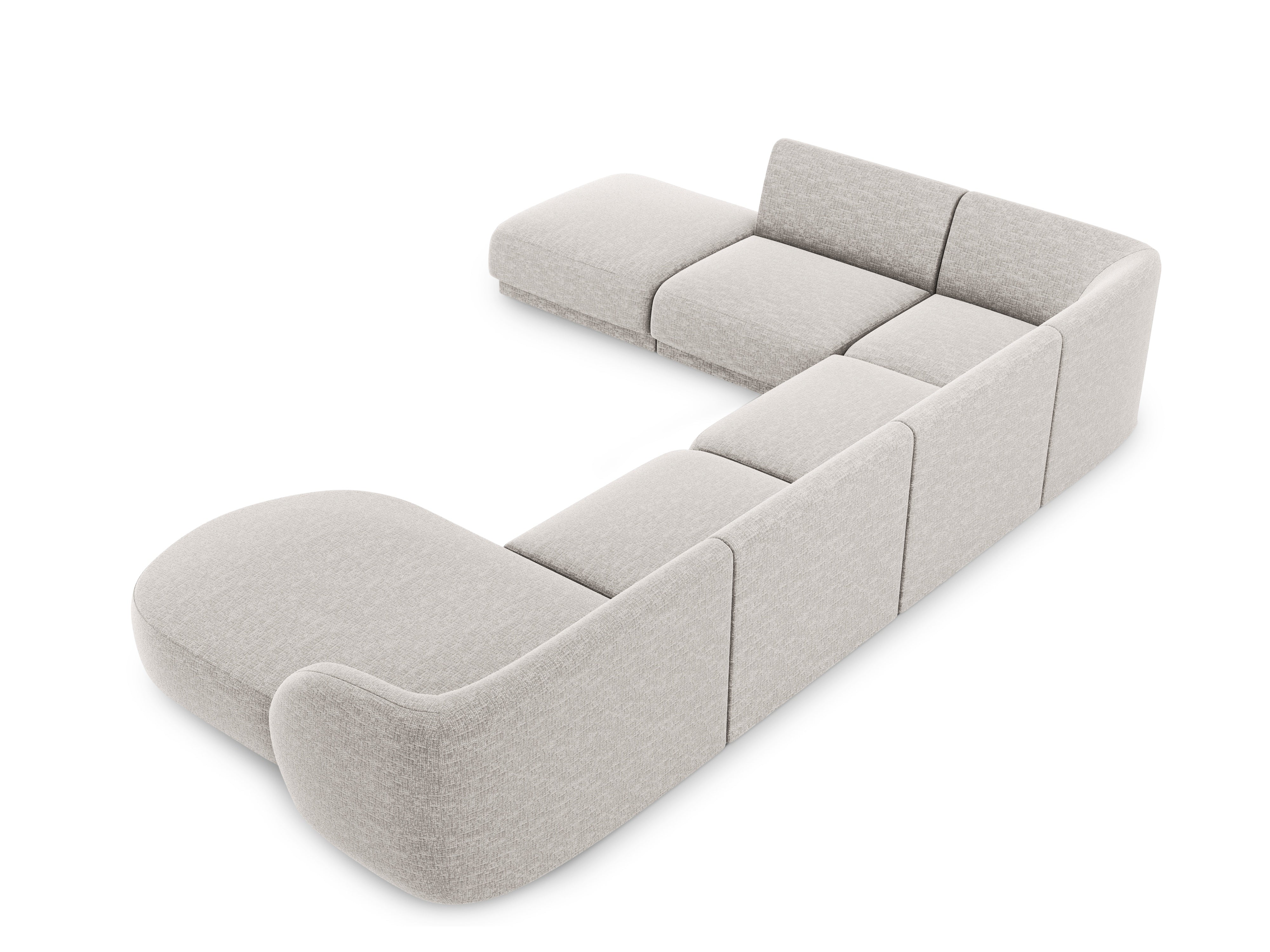 U-förmiger linker Ecksofa MILEY grau Chenille