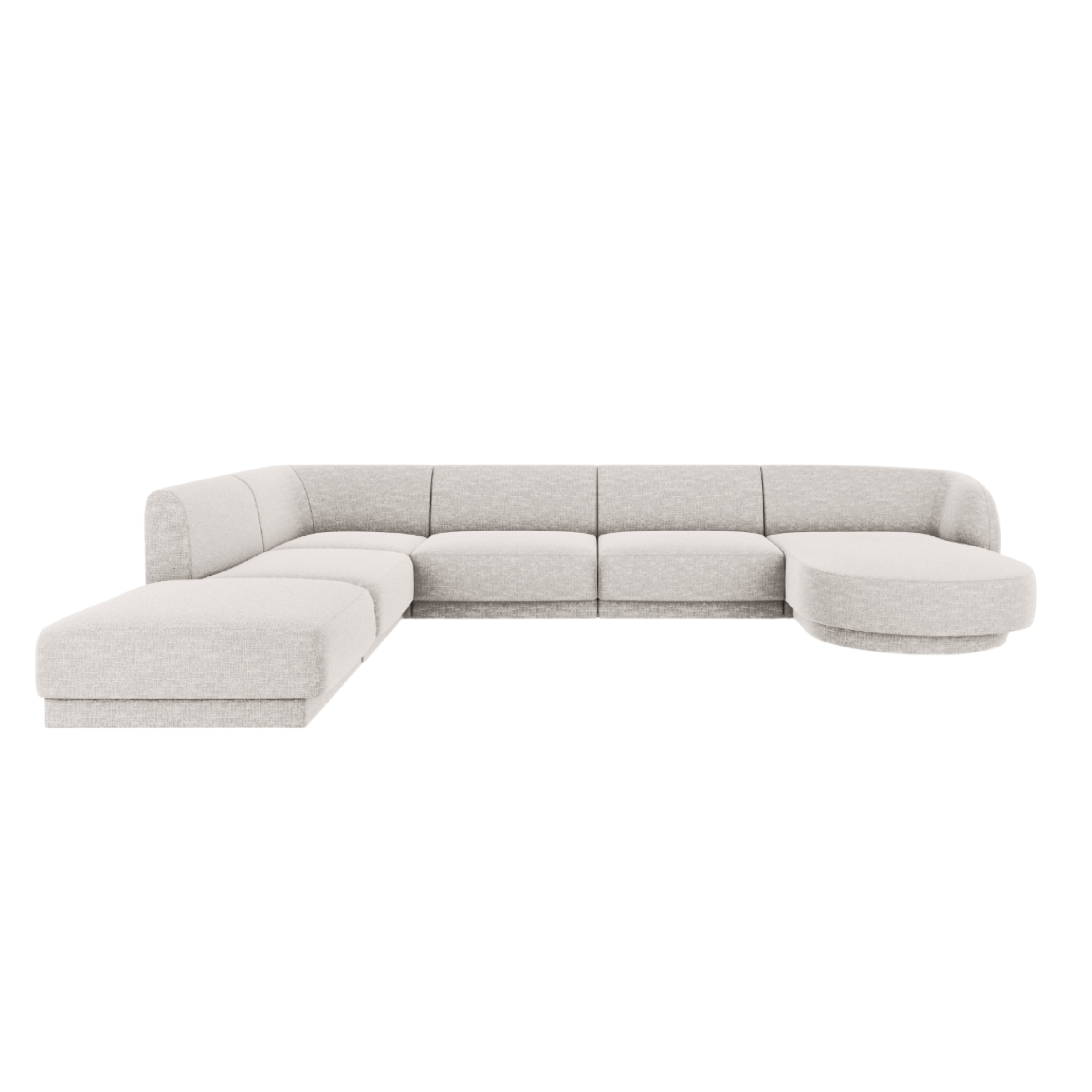 U-förmiger linker Ecksofa MILEY grau Chenille
