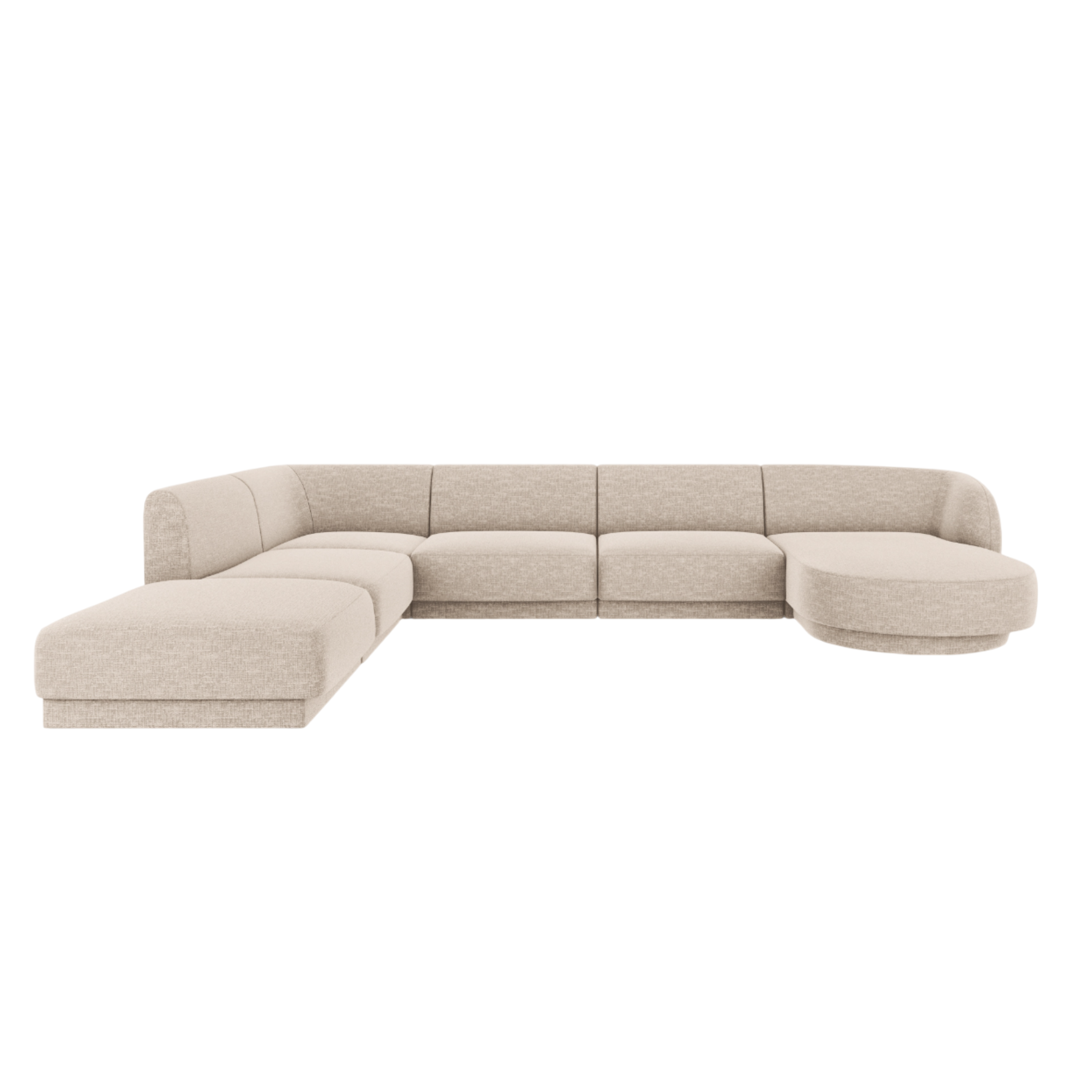U-förmiger Ecksofa links MILEY beige Chenille
