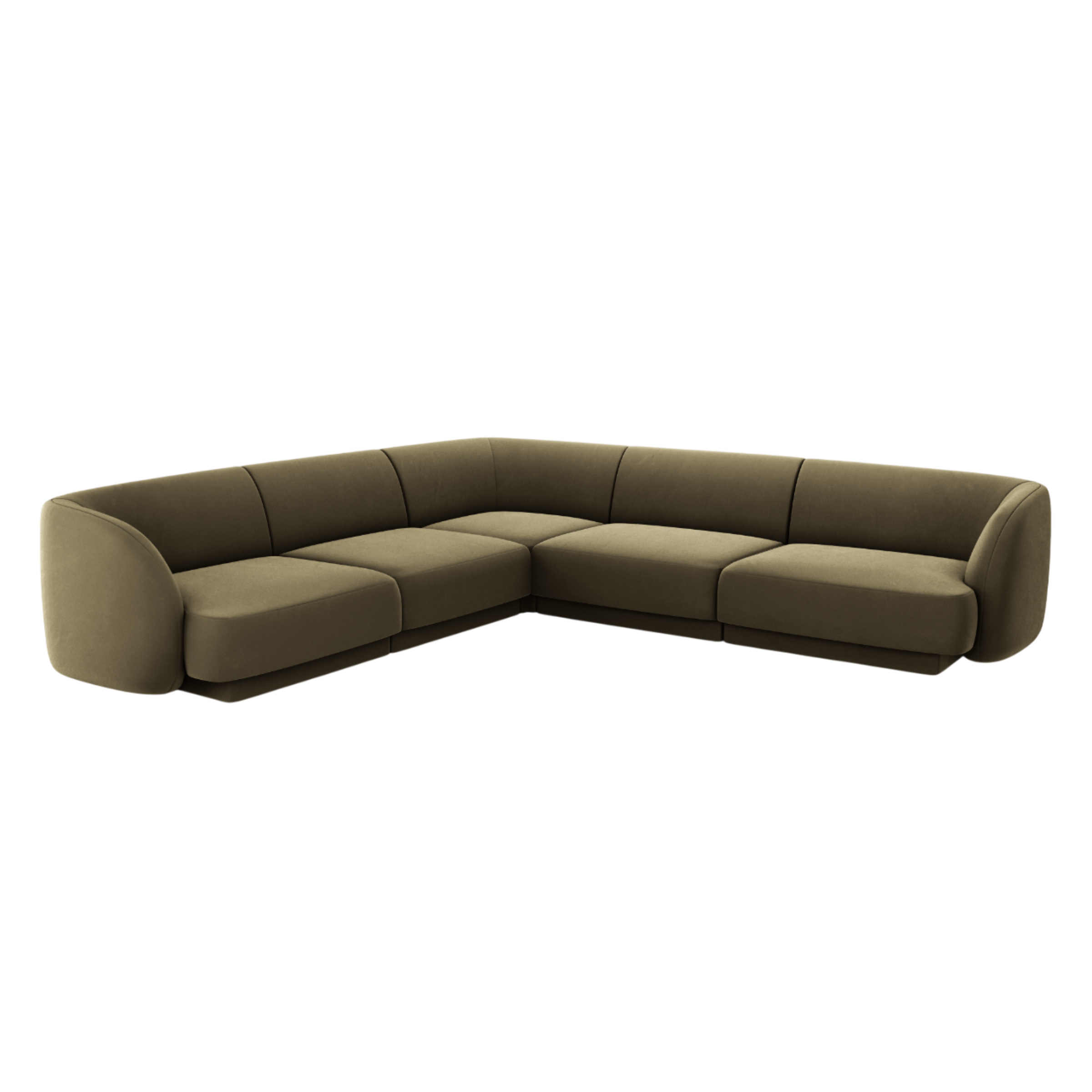 Samt-Ecksofa für 5 Personen MILEY grün