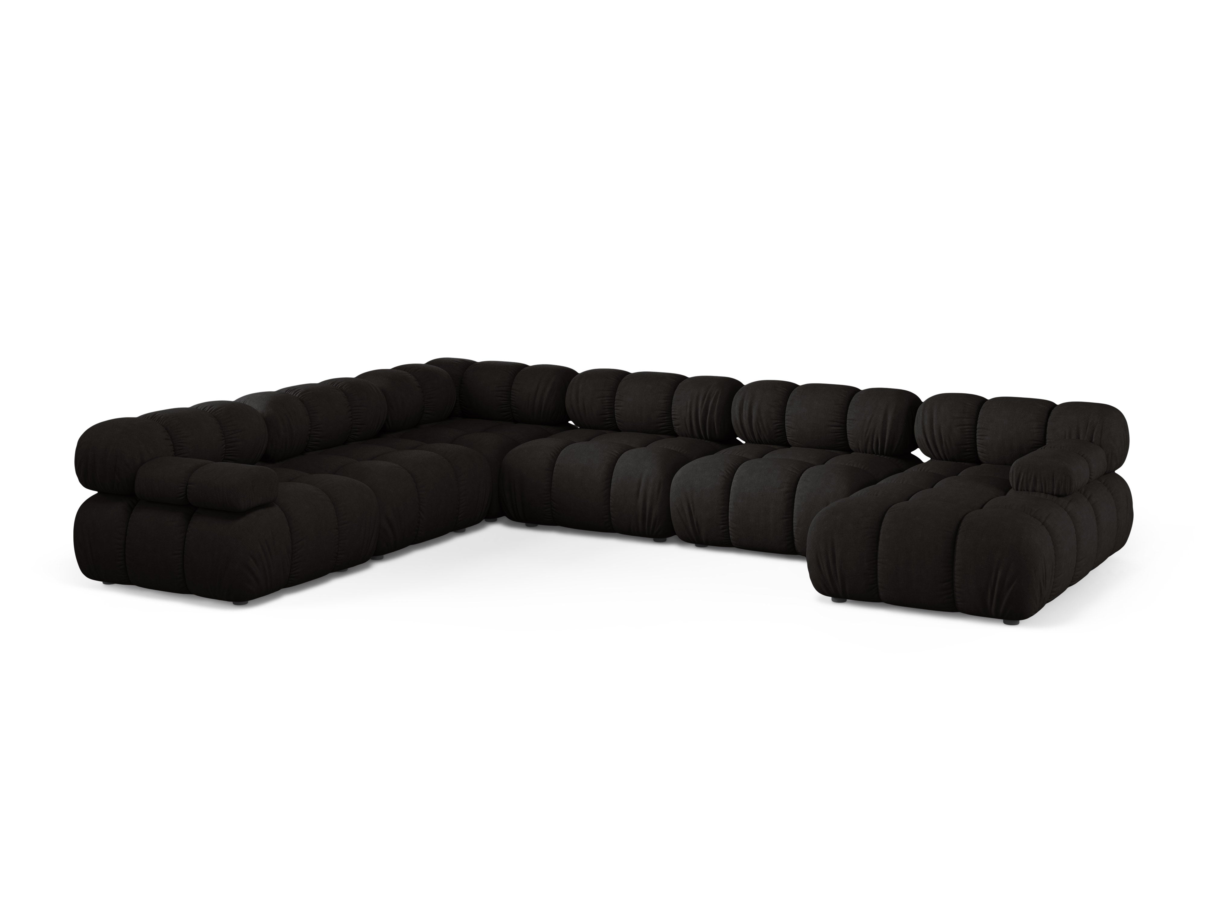 Left-facing panoramic corner sofa BELLIS in black