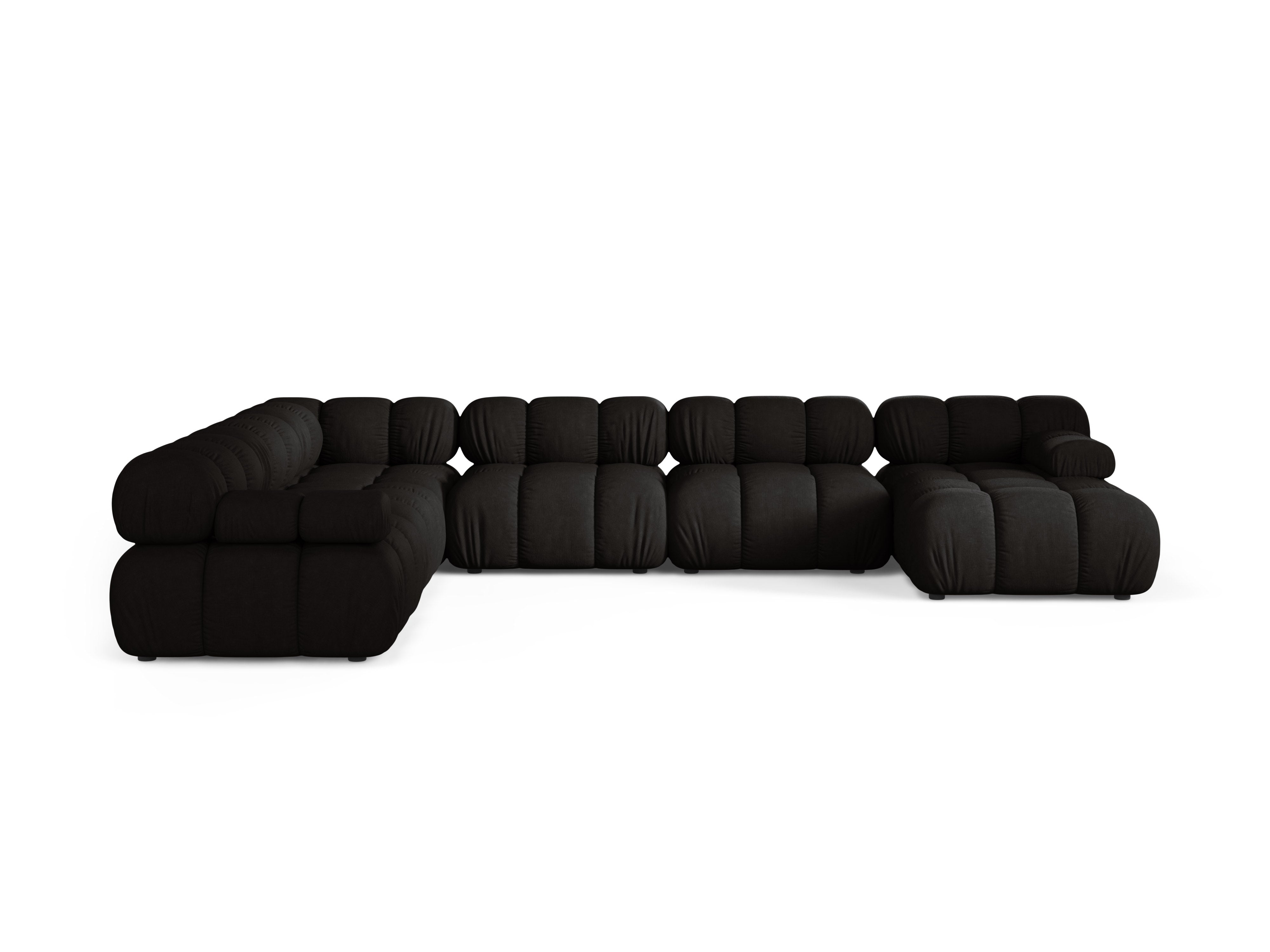 Left-facing panoramic corner sofa BELLIS in black