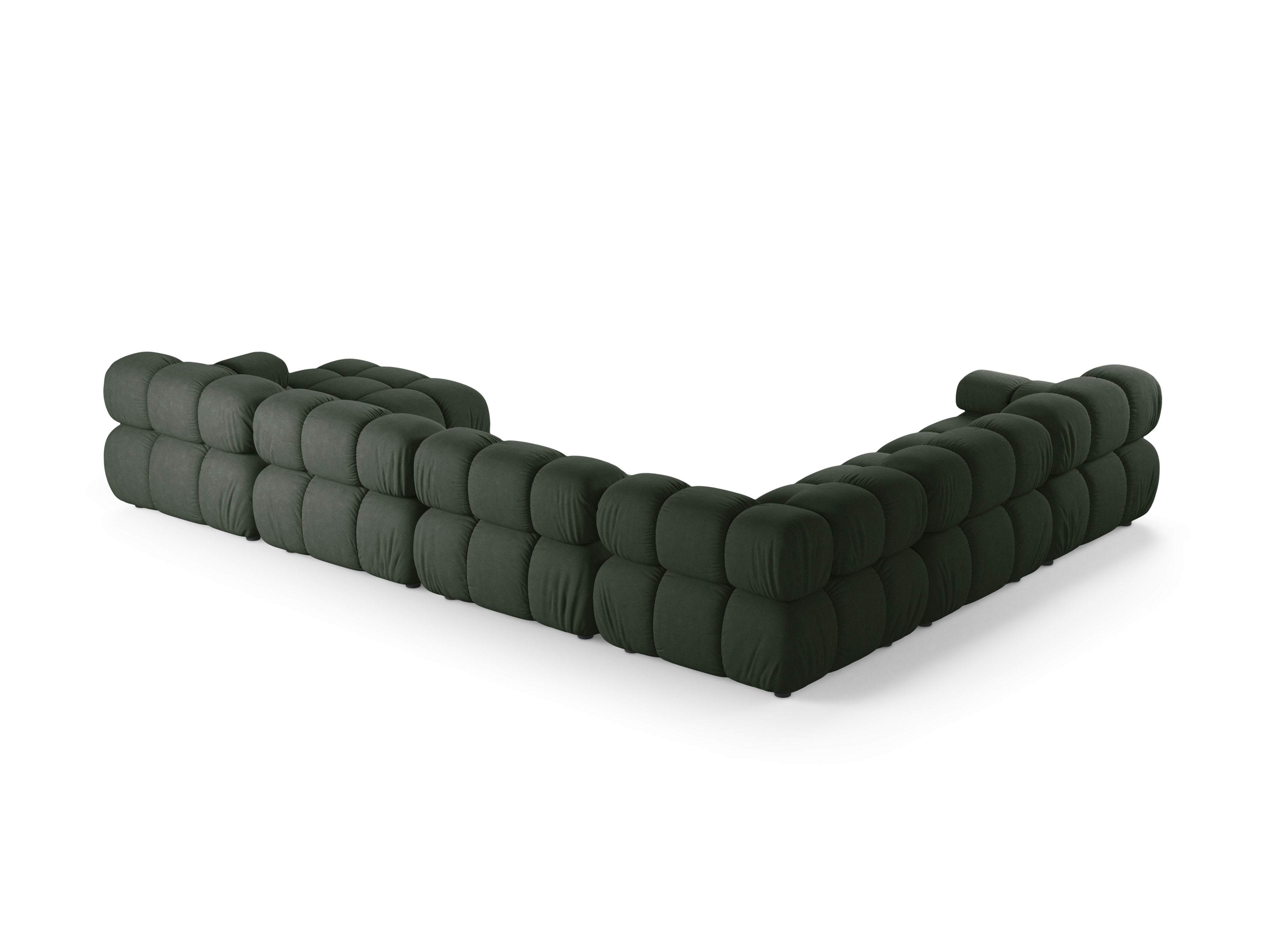 Left-facing panoramic corner sofa BELLIS in dark green