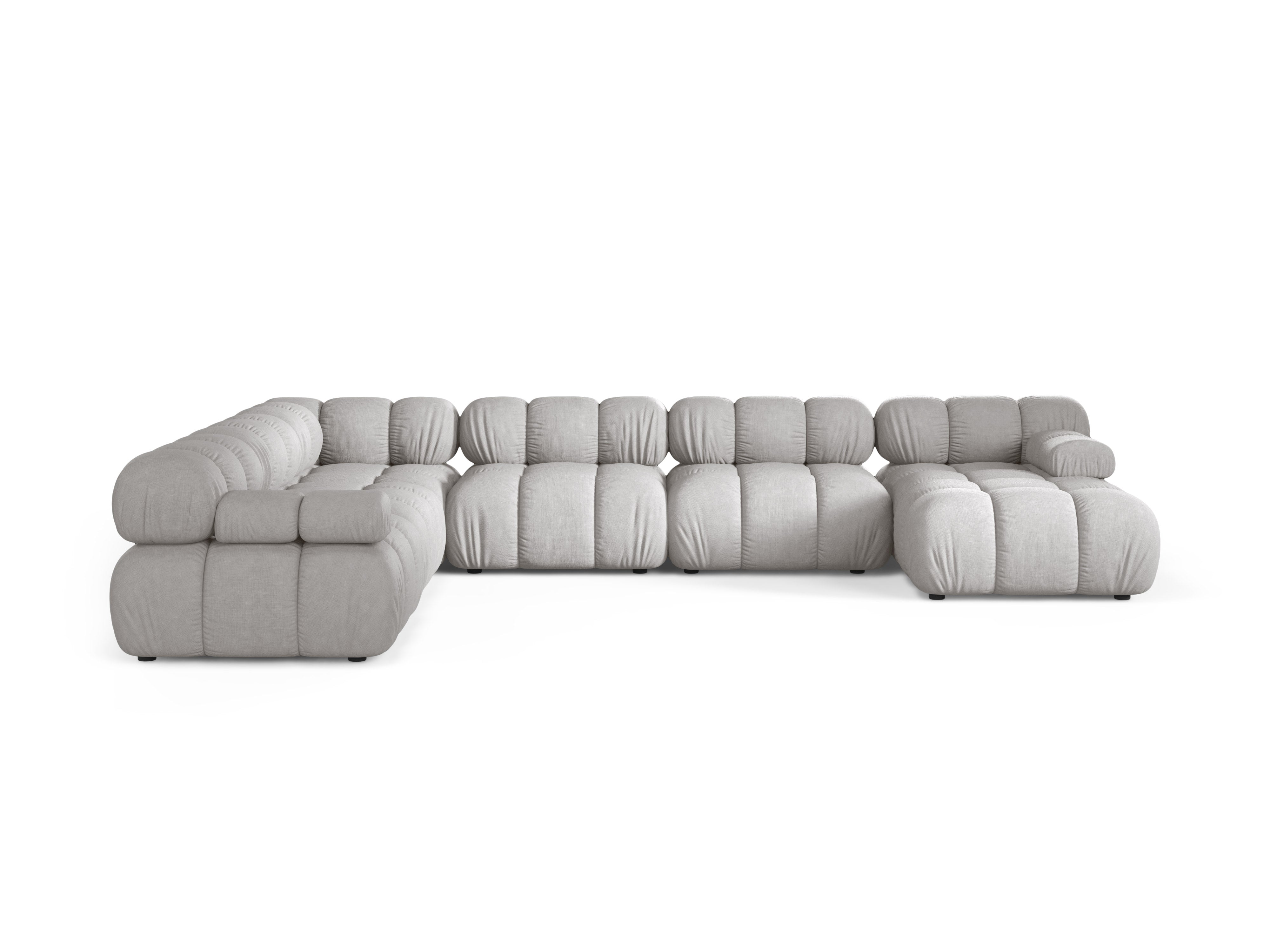 Left-facing panoramic corner sofa BELLIS in light gray