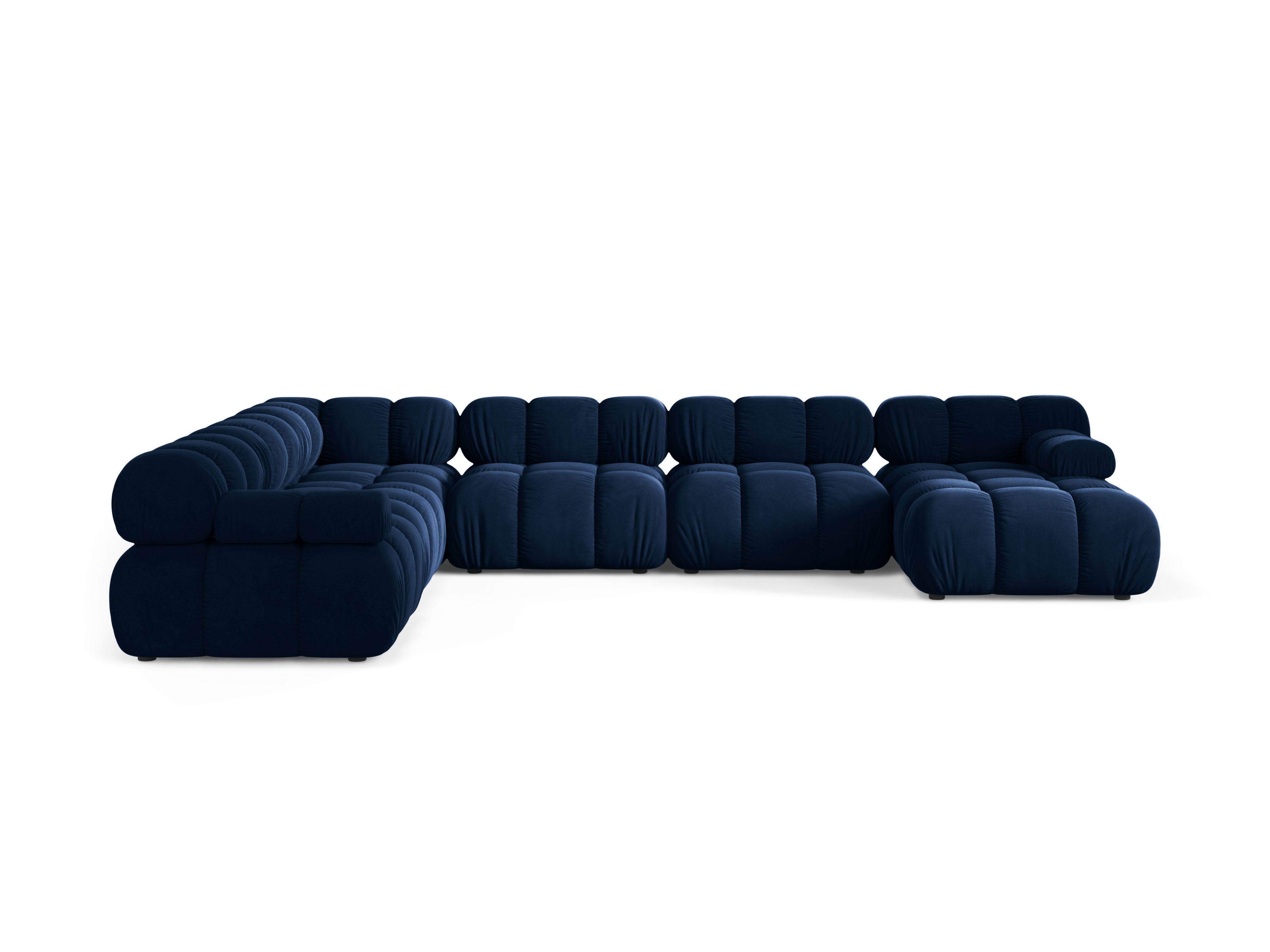 Panoramic Velvet Left-Arm Sofa BELLIS in Royal Blue