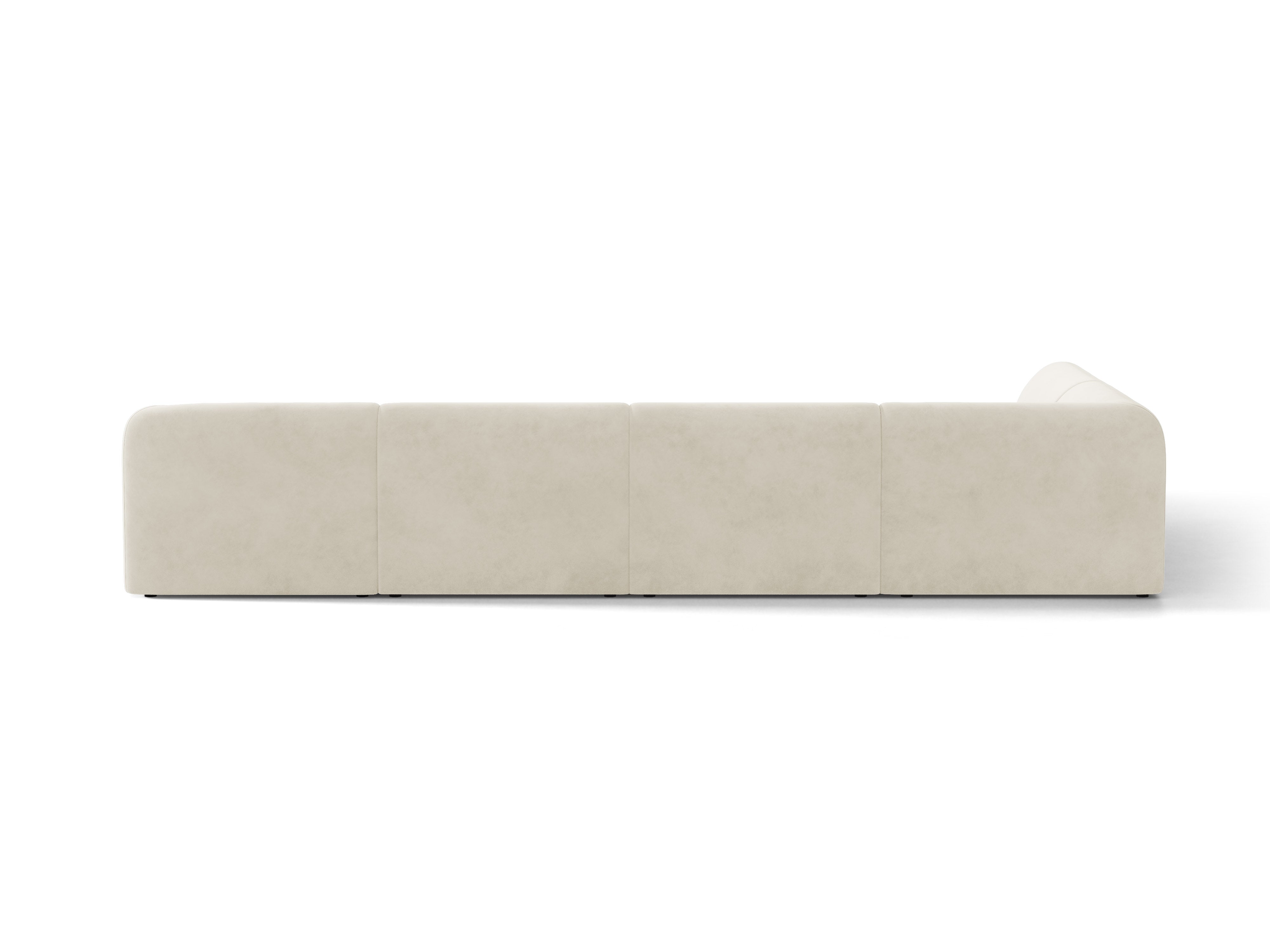 Velvet corner sofa for 6 people in left-facing U shape MILEY beige