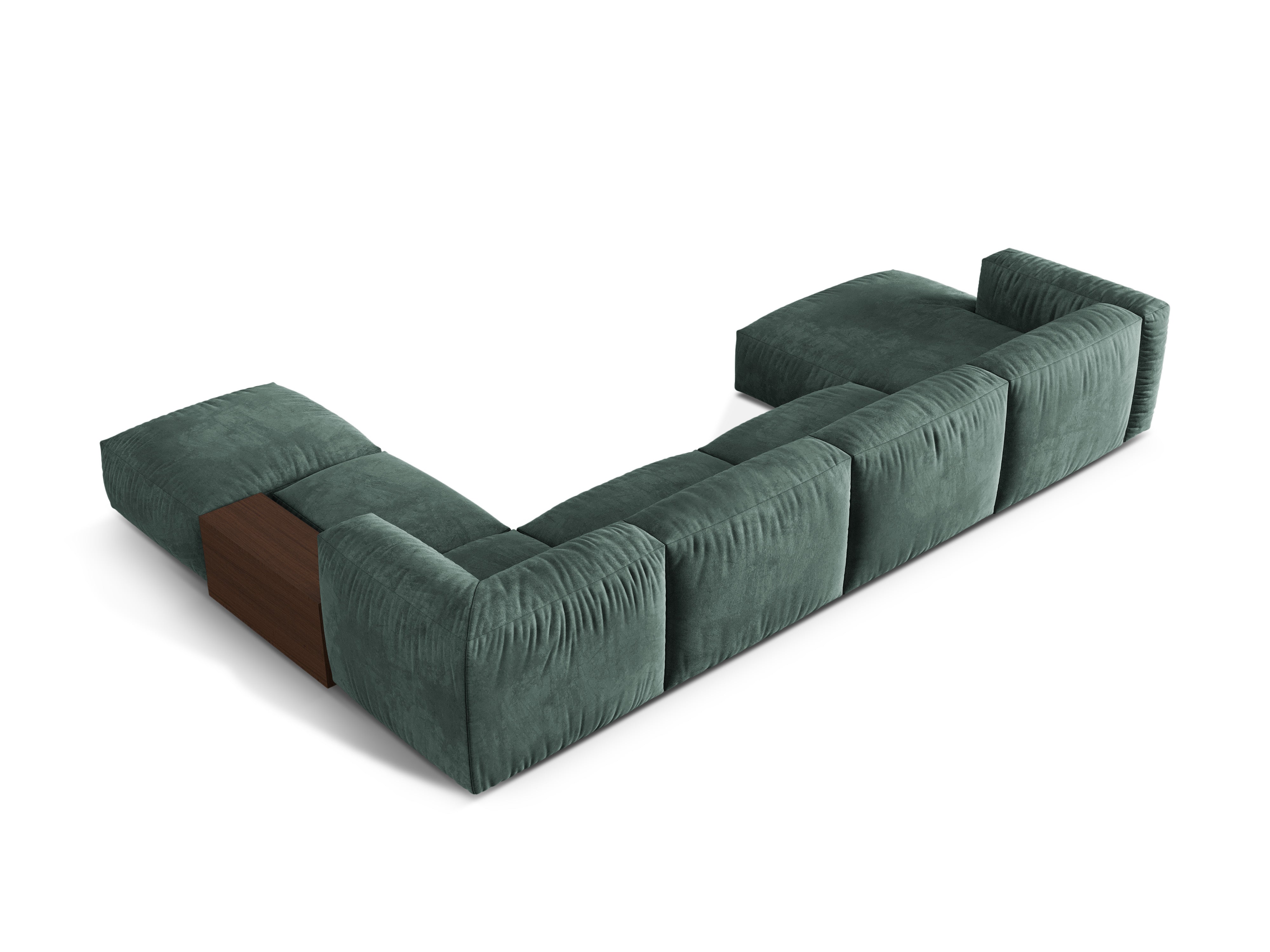 Right -sided corner velvet panoramic Martin Petrol