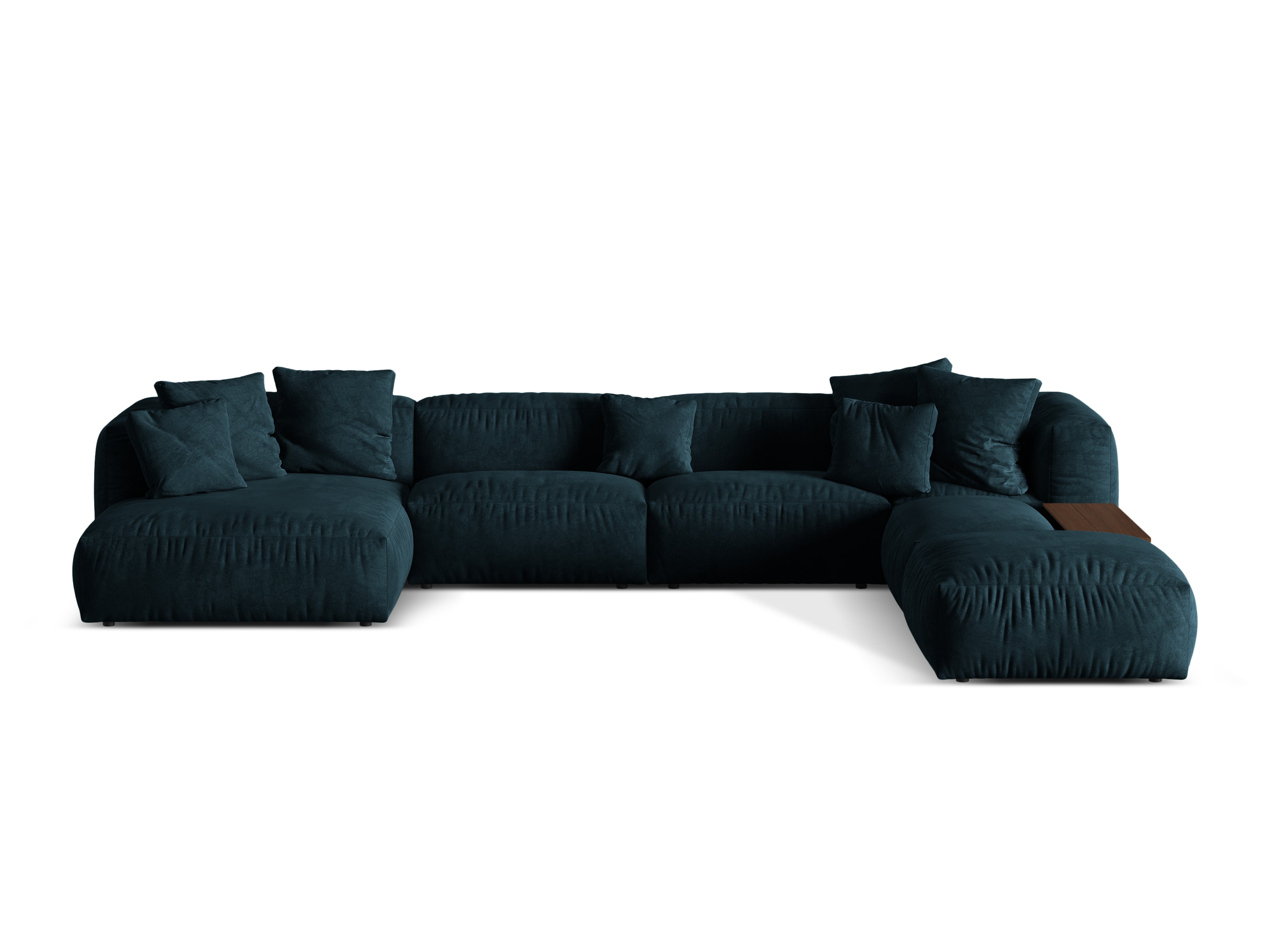Right -sided corner velvet panoramic martin navy blue Petrol