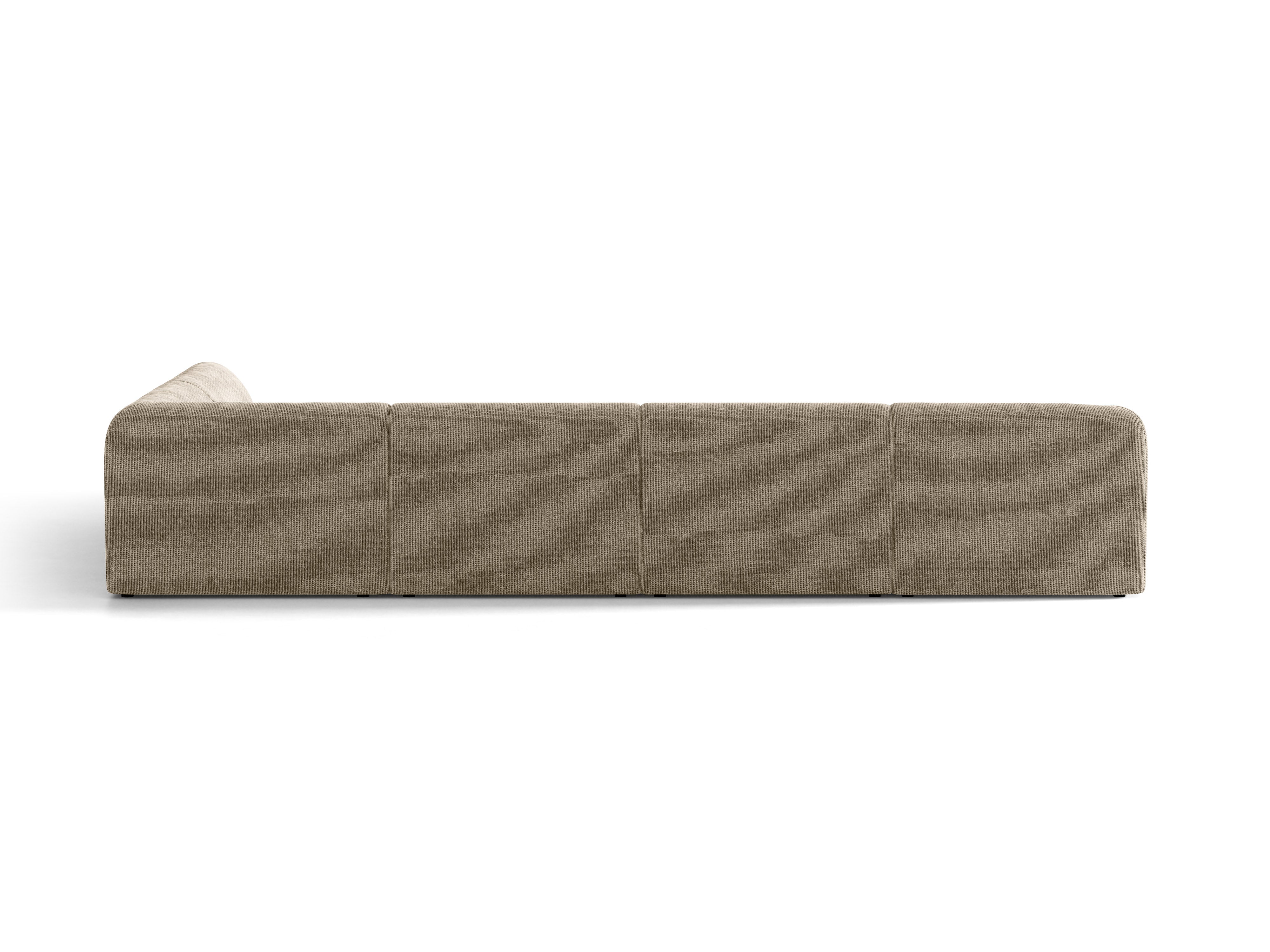 Right-facing panoramic corner sofa for 6 people MILEY beige silky chenille