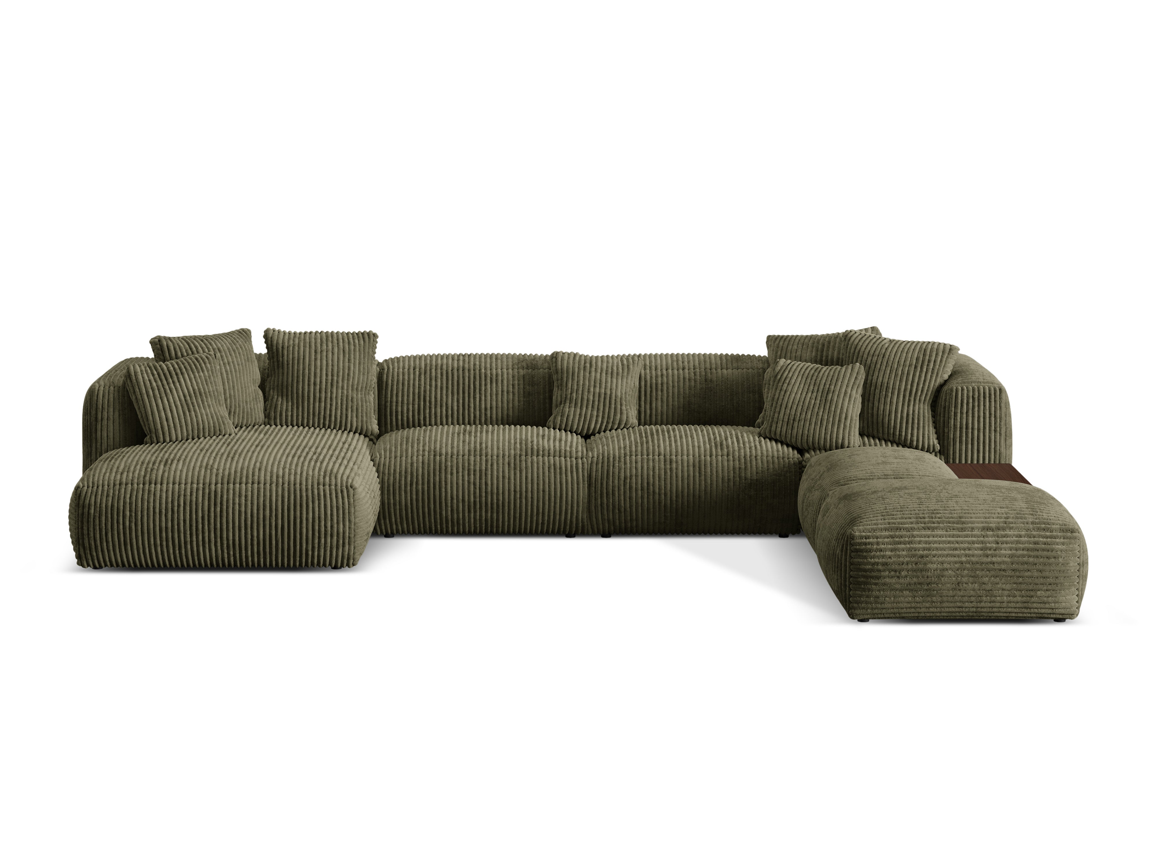 Right -sided panoramic corner Martina Green Corduroy