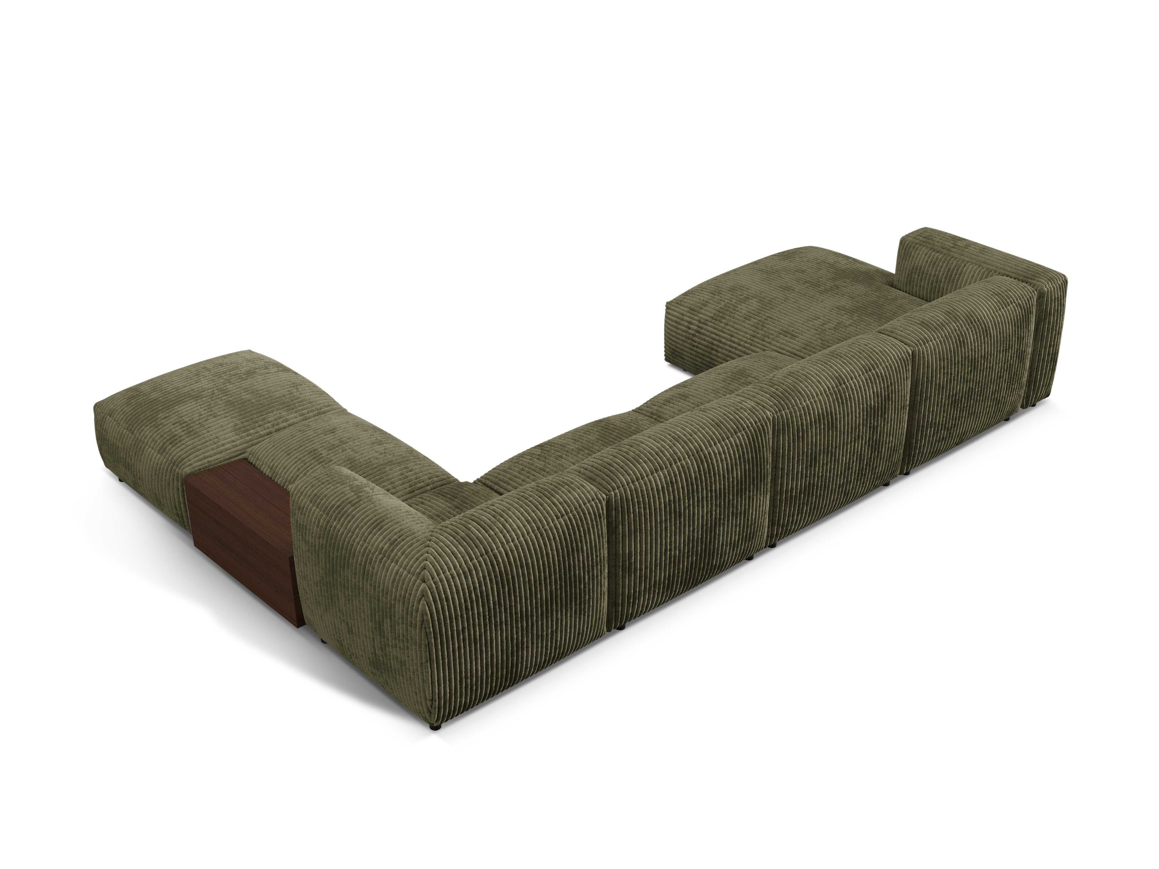 Right -sided panoramic corner Martina Green Corduroy