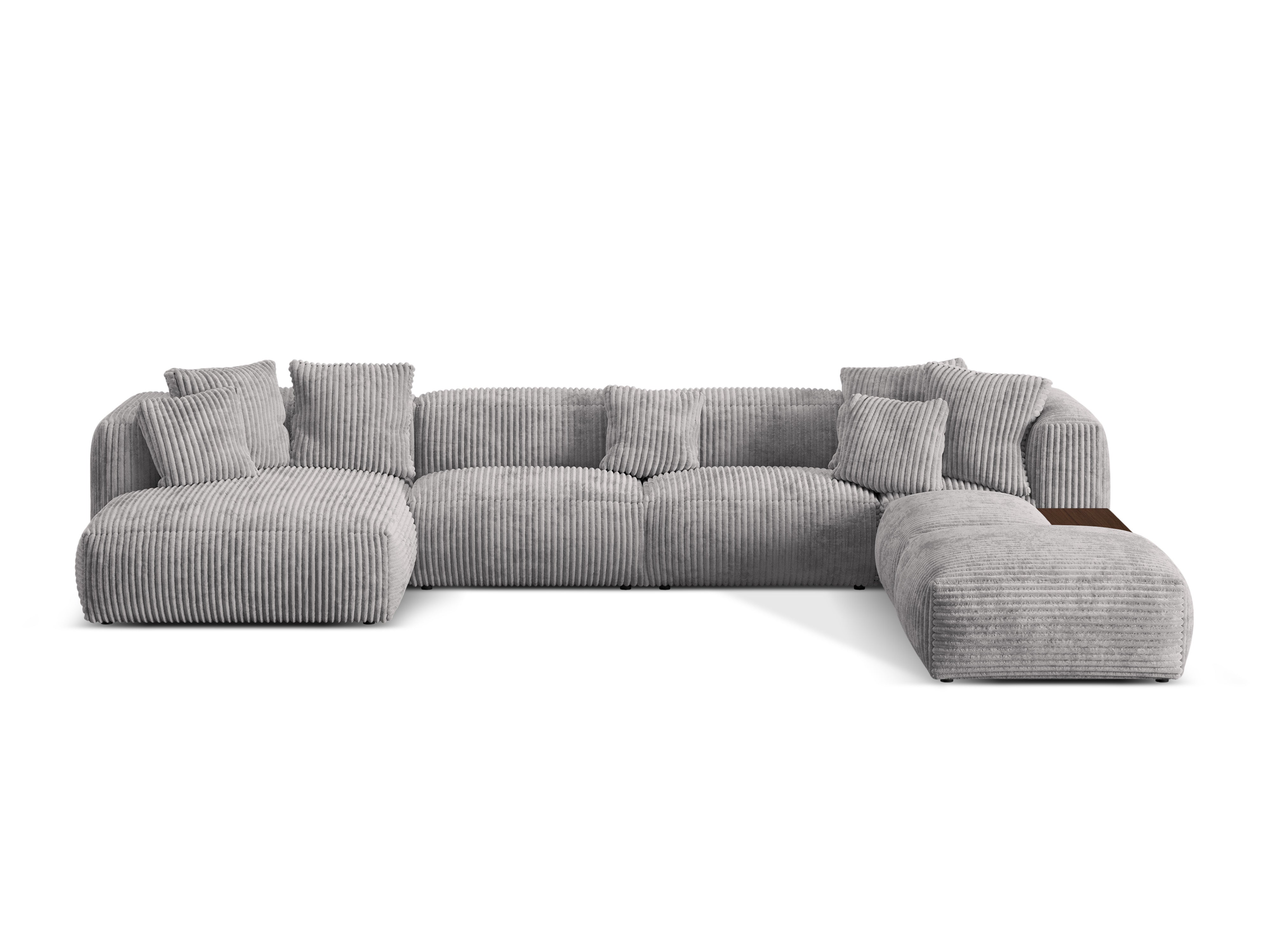 Right -sided panoramic corner of Martin light gray corduroy