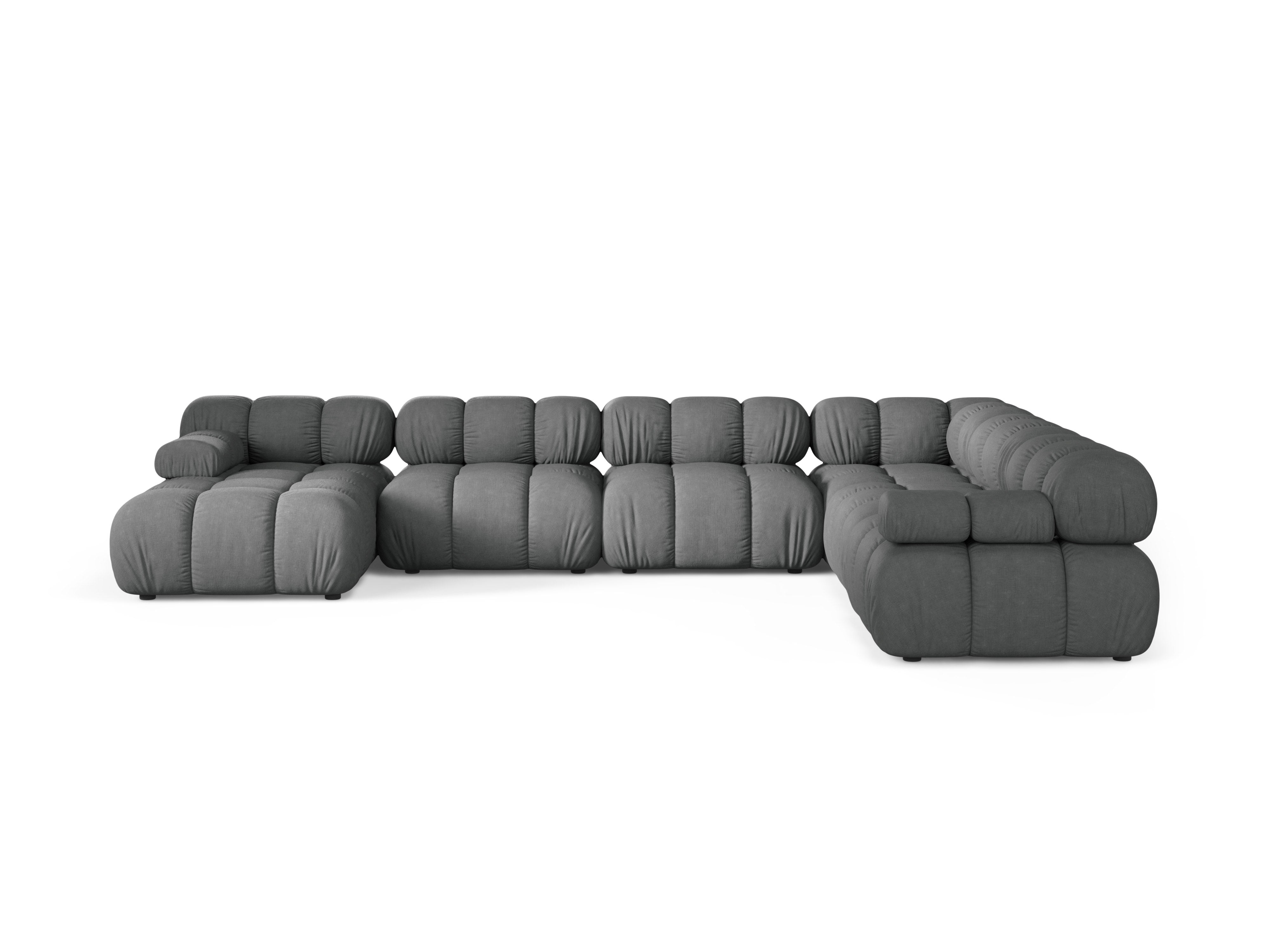 Right-facing panoramic corner sofa BELLIS gray