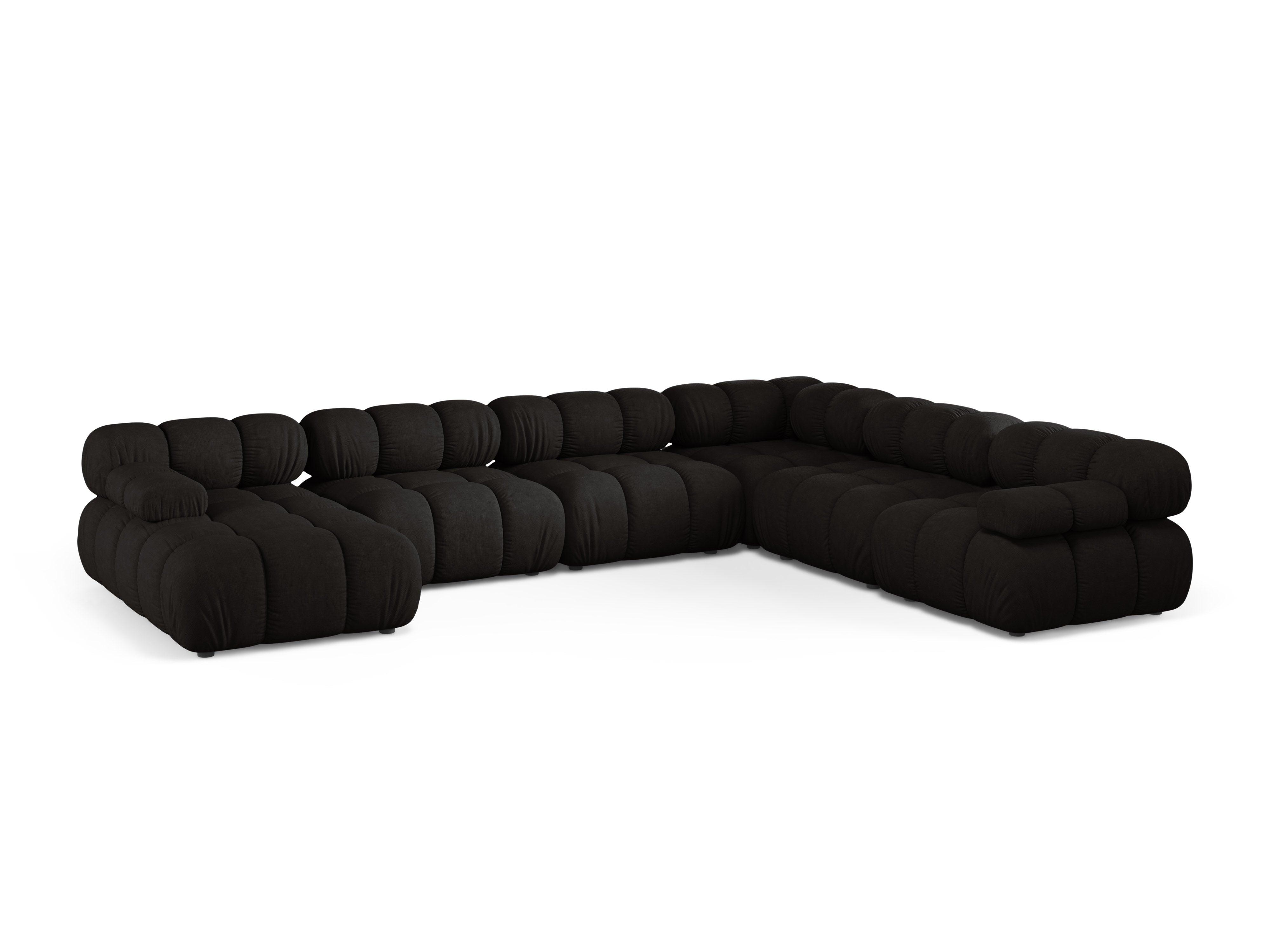 Right-facing panoramic corner sofa BELLIS black