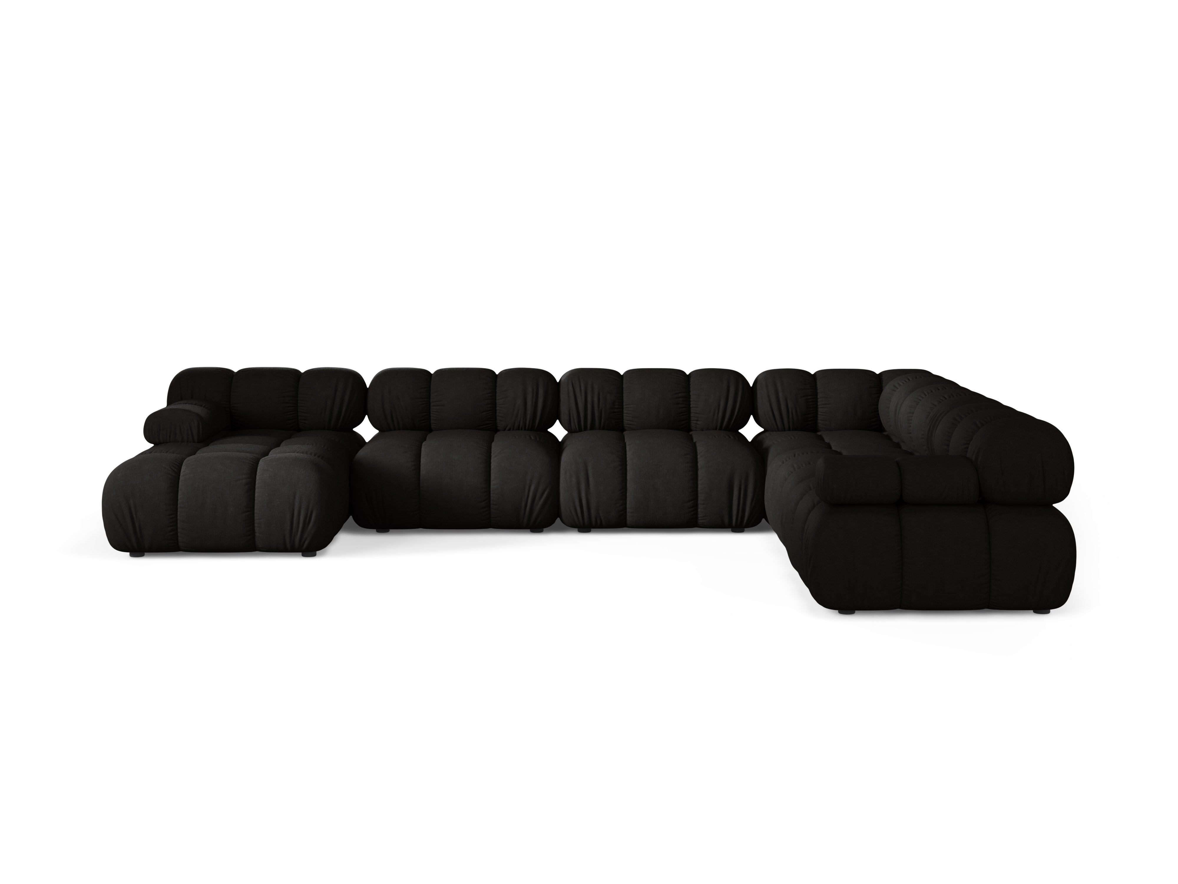Right-facing panoramic corner sofa BELLIS black