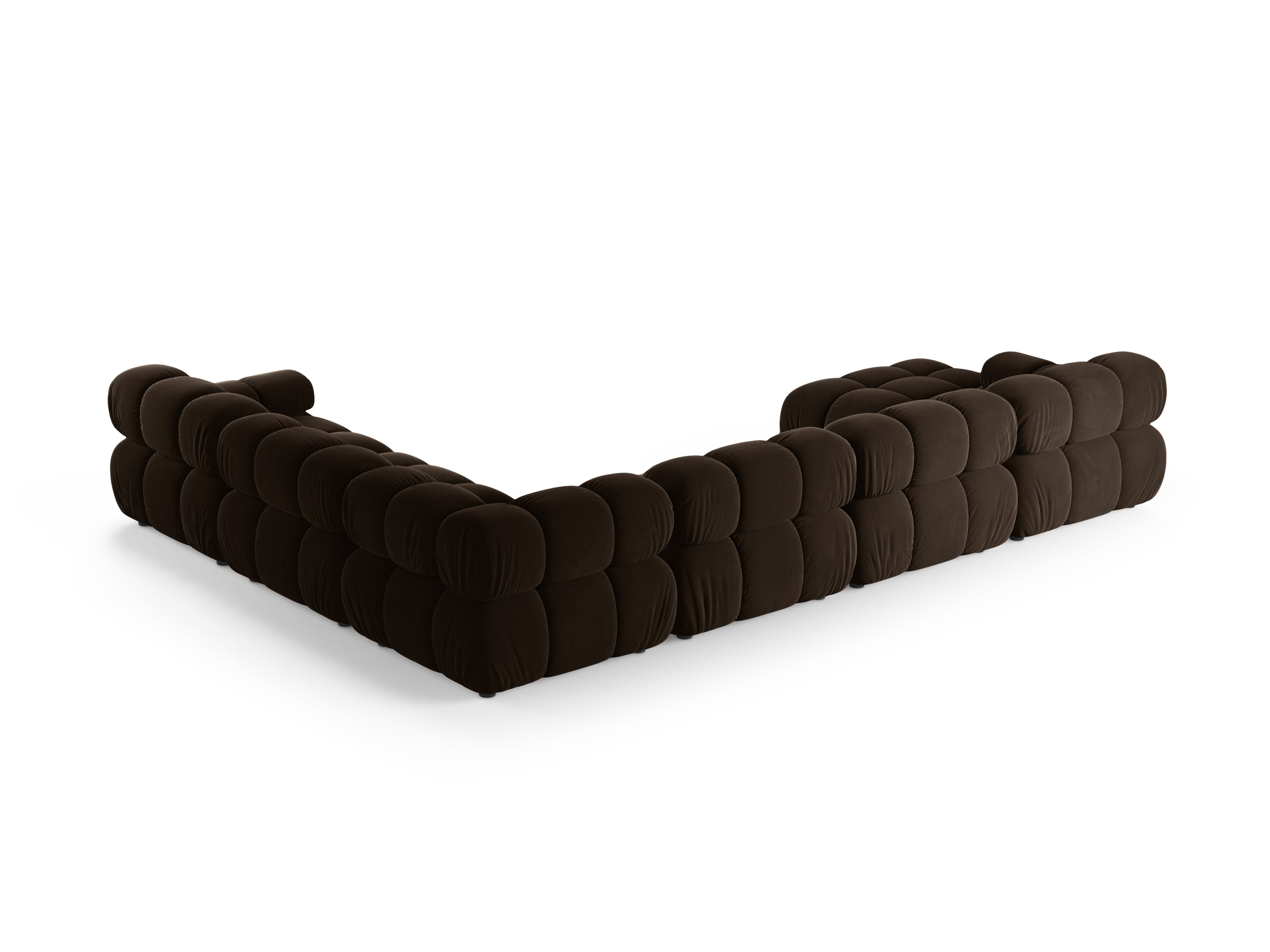 Panoramic Velvet Right-Hand Corner Sofa BELLIS in Chocolate