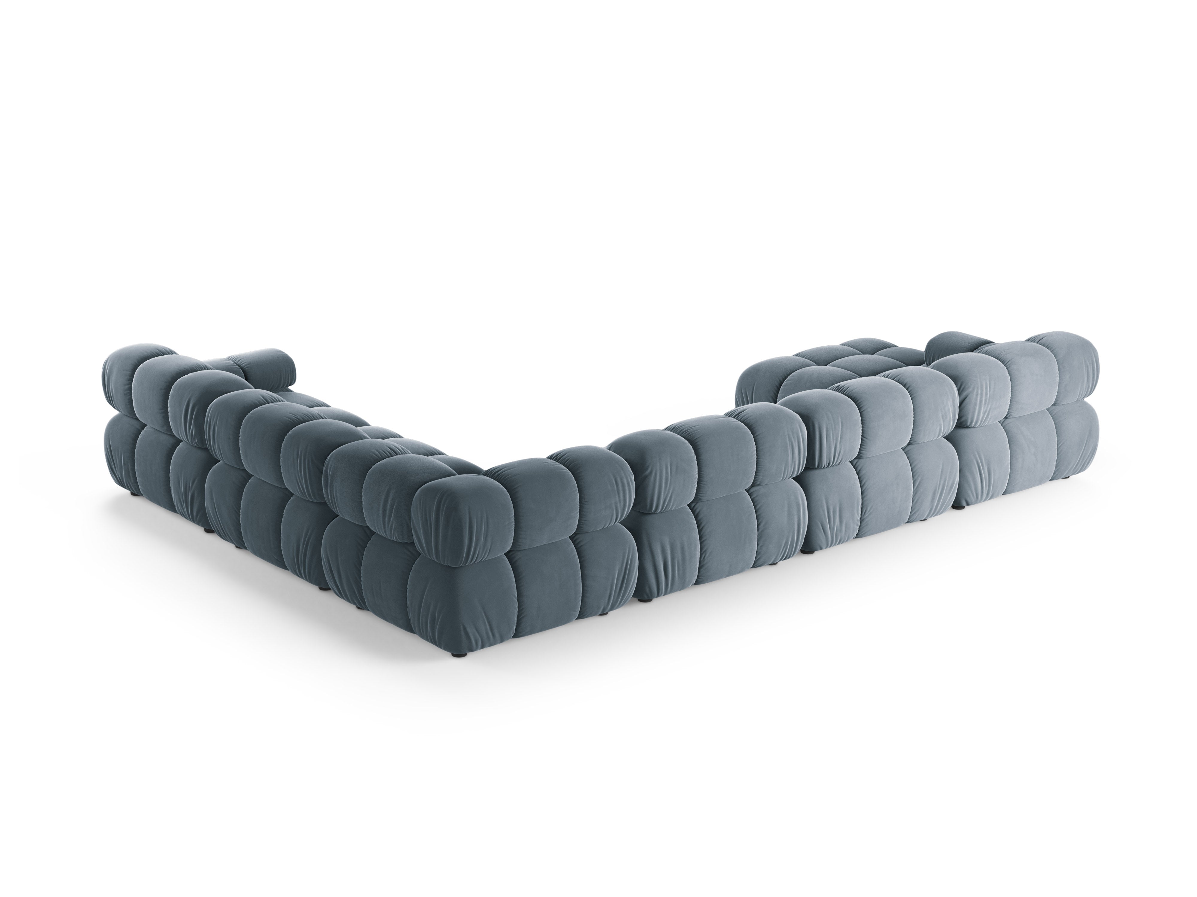 Panoramic Velvet Right-Arm Sofa BELLIS in Blue